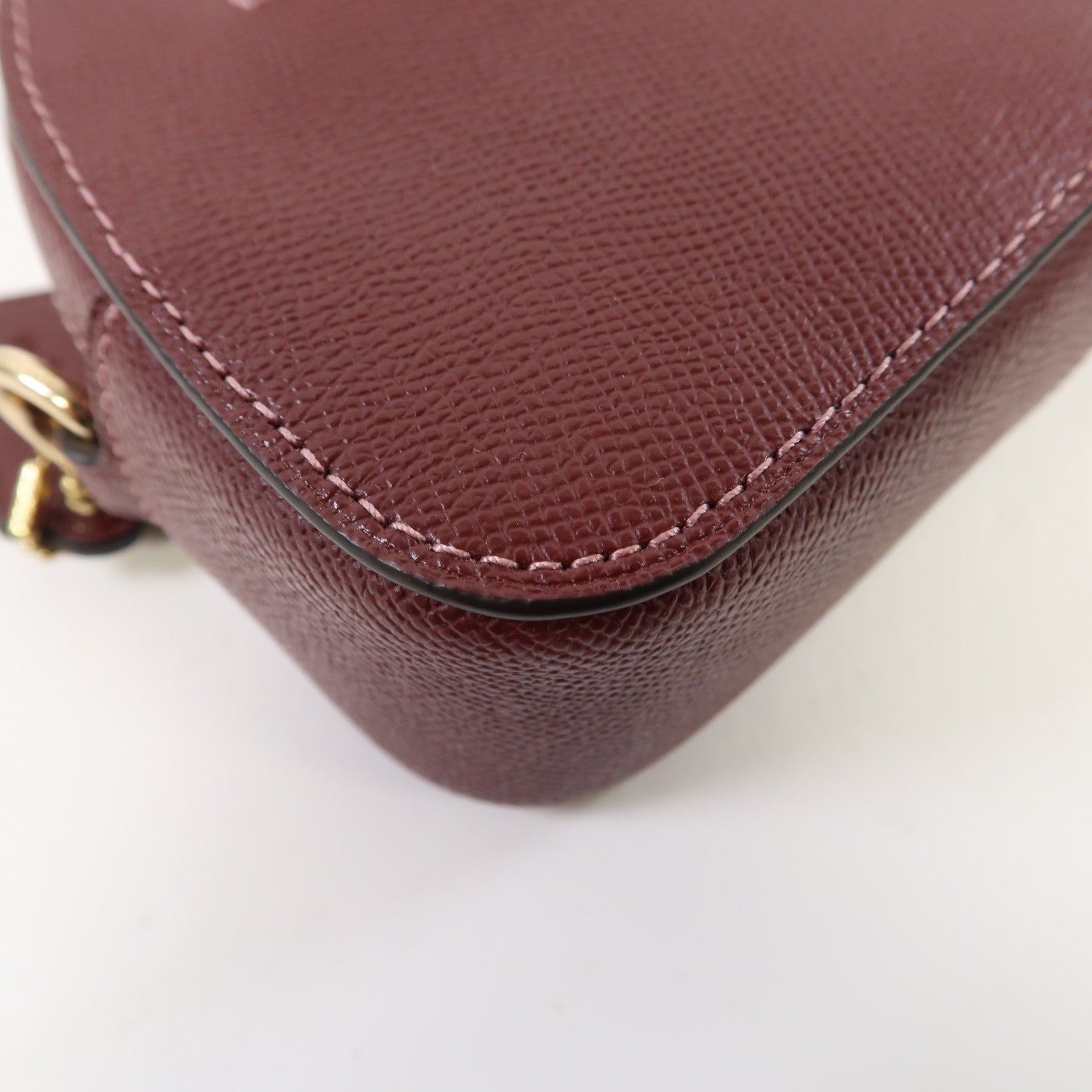 COACH 牛皮皮革Mini Serena Crossbody Bag金扣肩背袋紅色