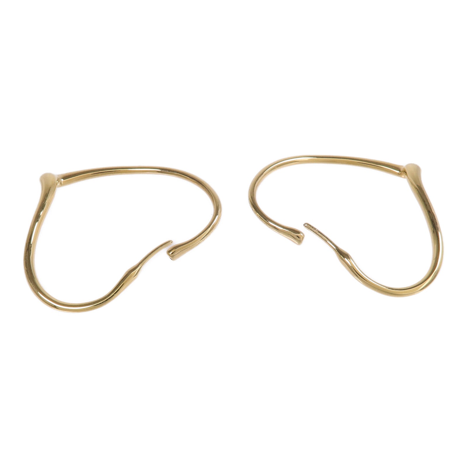 TIFFANY＆CO 18K黃金Open Heart Hoop Earrings耳環
