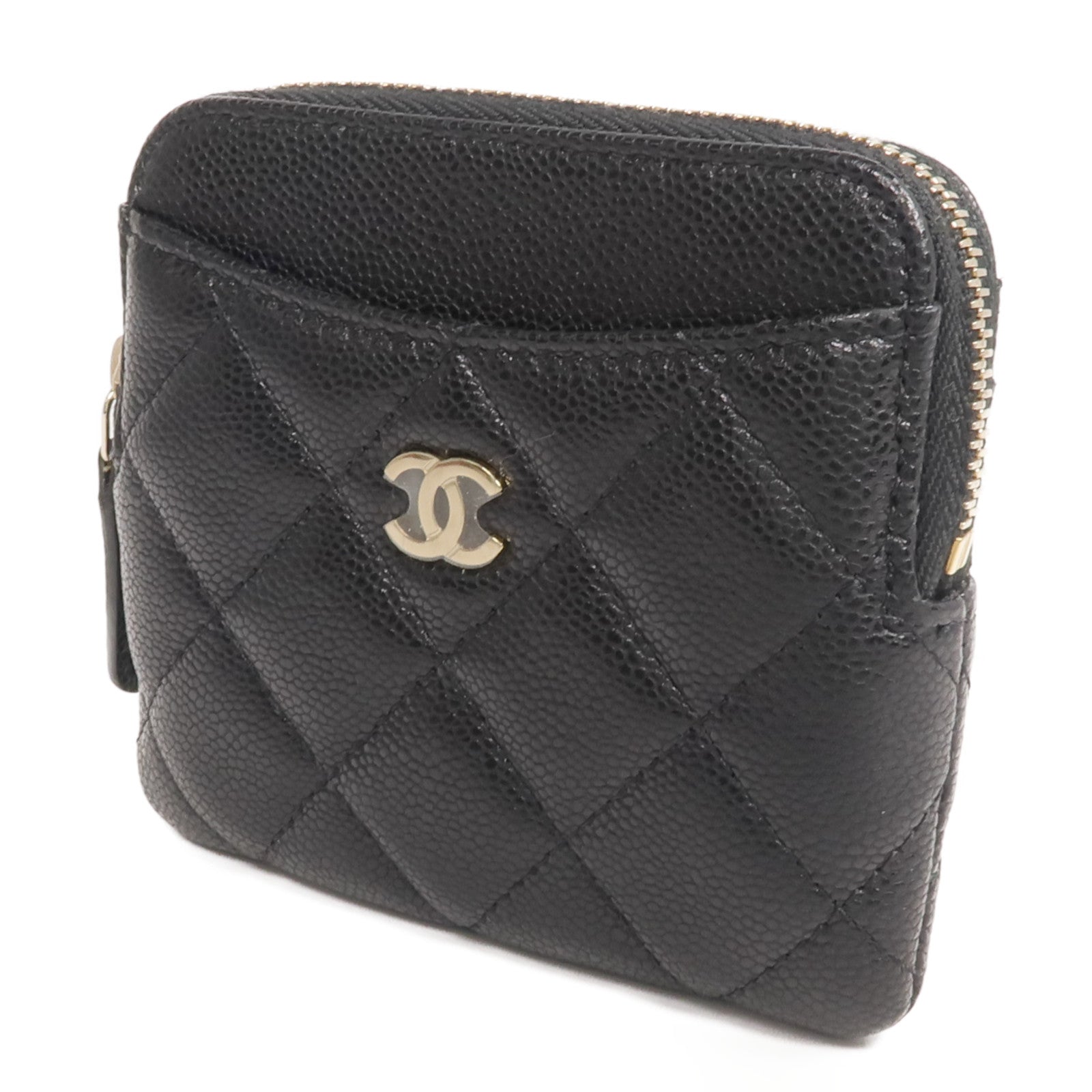 CHANEL 牛皮皮革Card/Coin Case金扣零錢包/卡片套