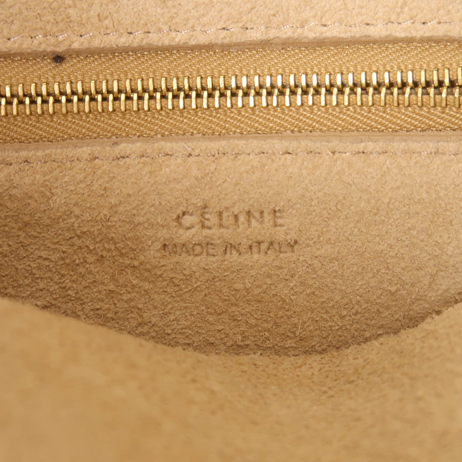CELINE 牛皮皮革Tote Bag金扣肩背袋米色