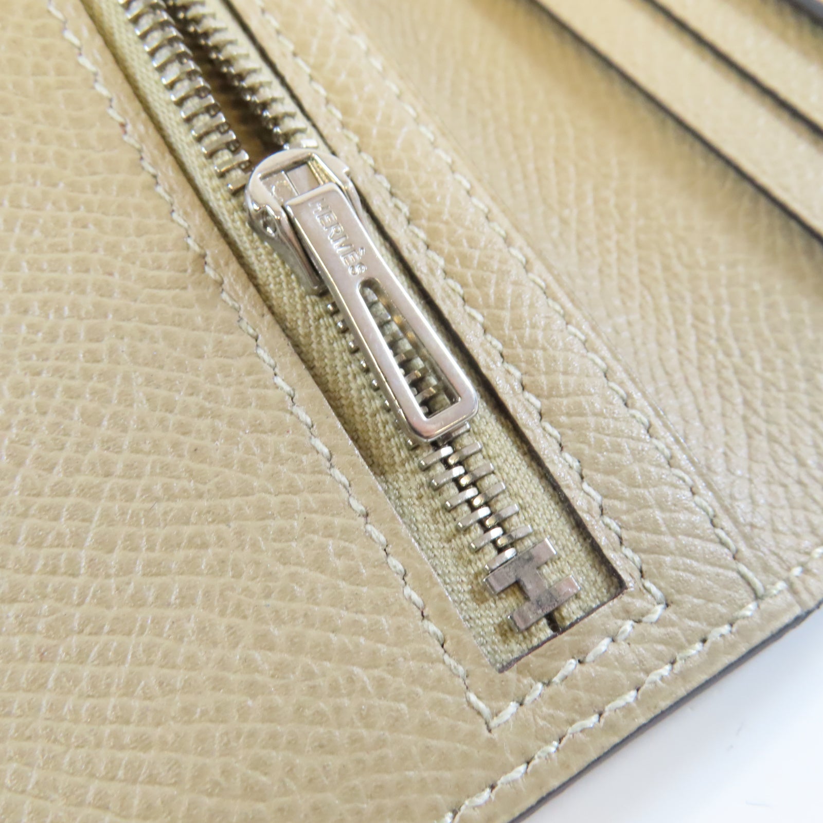 HERMES 【激減優惠】Epsom皮革Bearn Long Wallet銀扣長錢包Gris Asphalt瀝青灰色