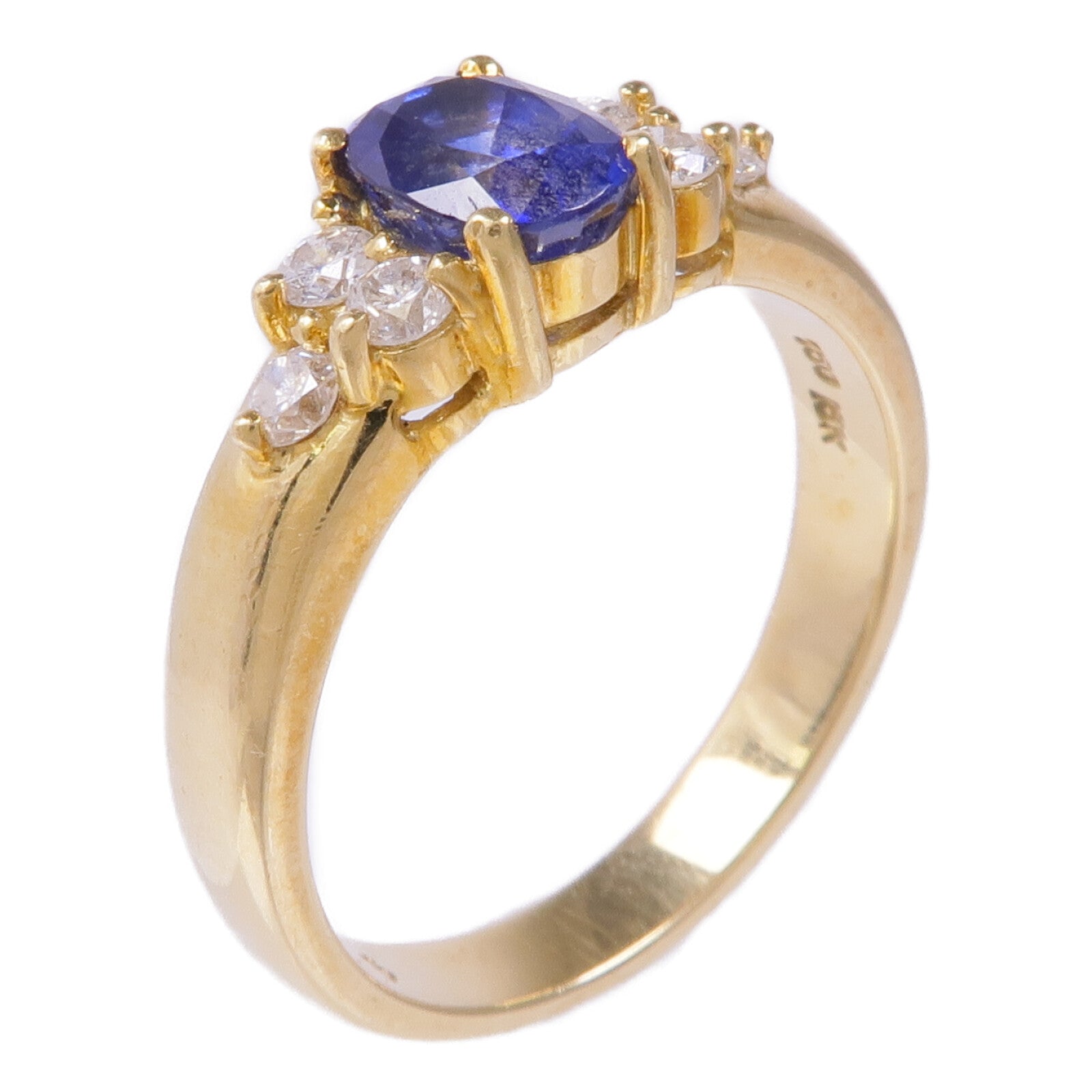 JEWELRY 18K黃金Sapphire Diamond Ring藍寶石/鑽石戒指US#6.25