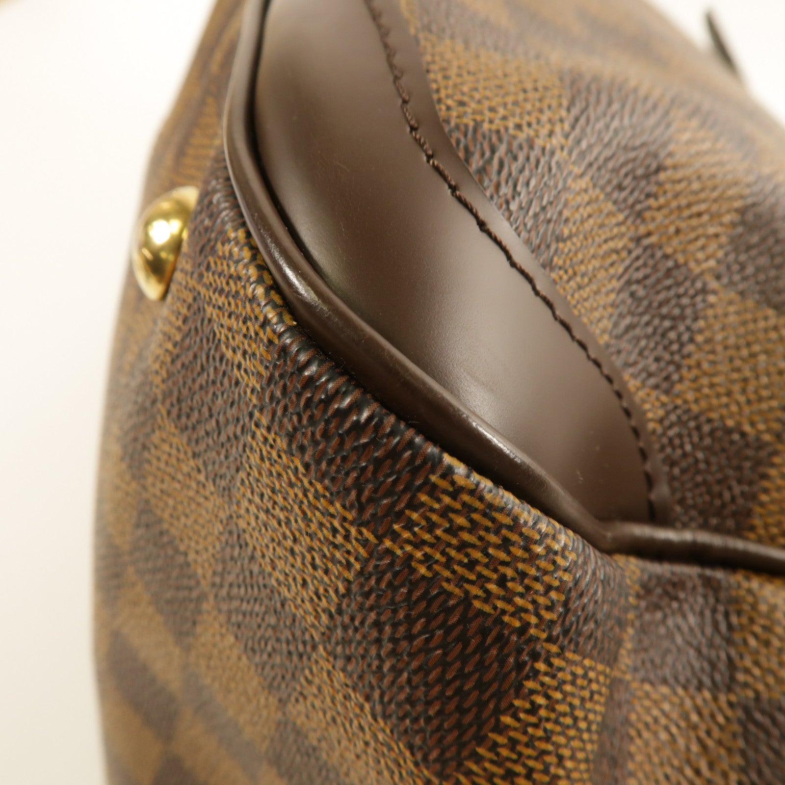 LOUIS VUITTON Damier Verona MM金扣肩背袋棕色