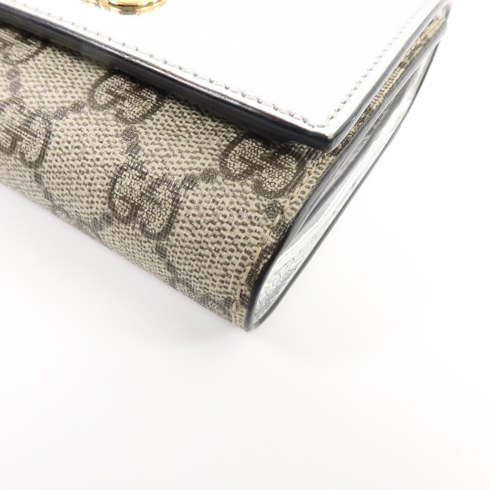 GUCCI 塗層帆布/牛皮皮革GG Marmont Wallet錢包