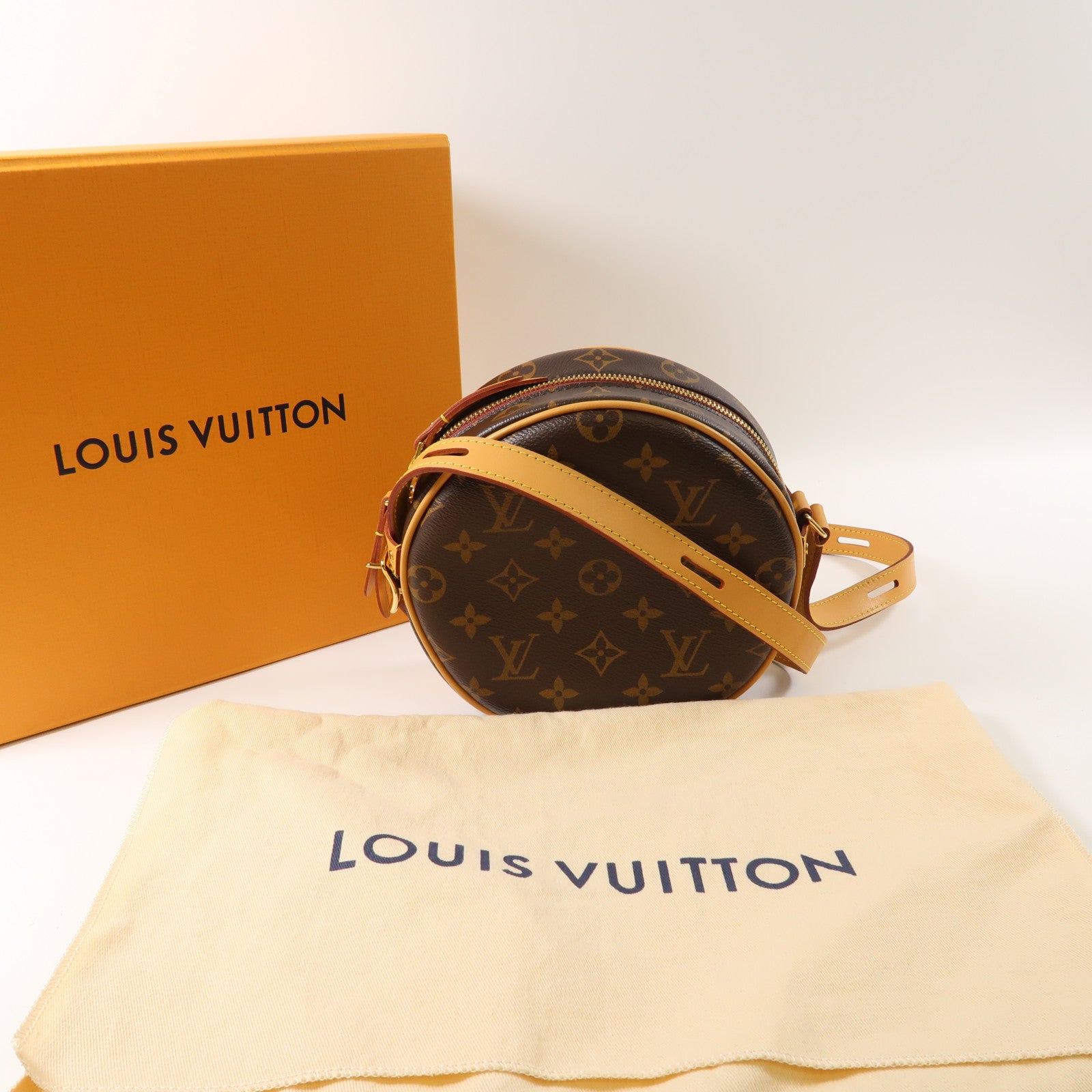 LOUIS VUITTON Monogram Boite Chapeau Souple PM金扣肩背袋啡色
