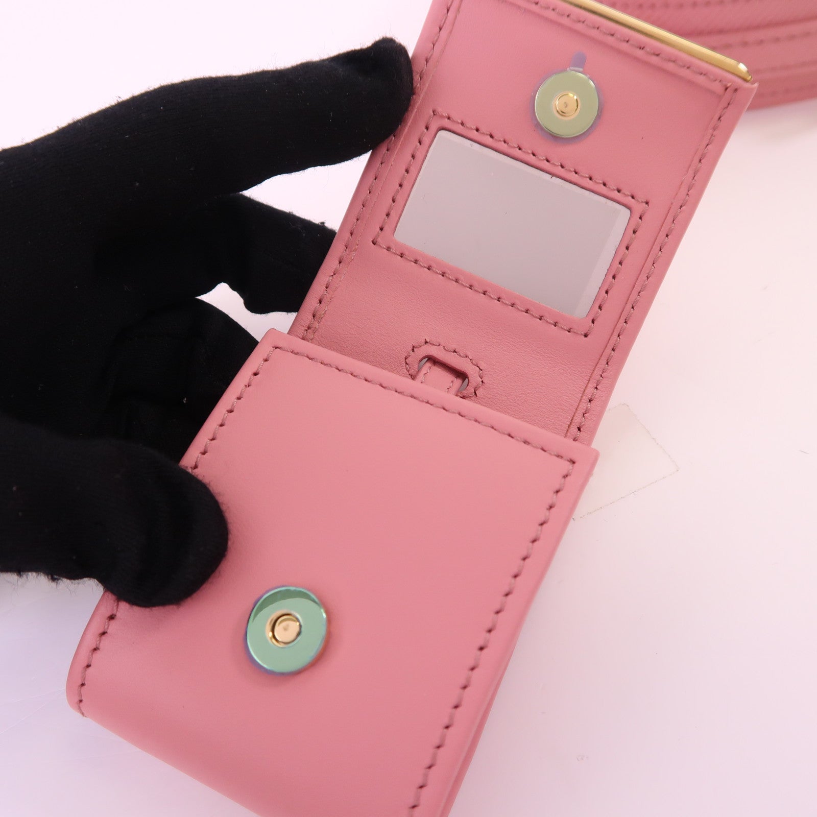 PRADA 牛皮皮革Monochrome金扣手挽肩背兩用袋