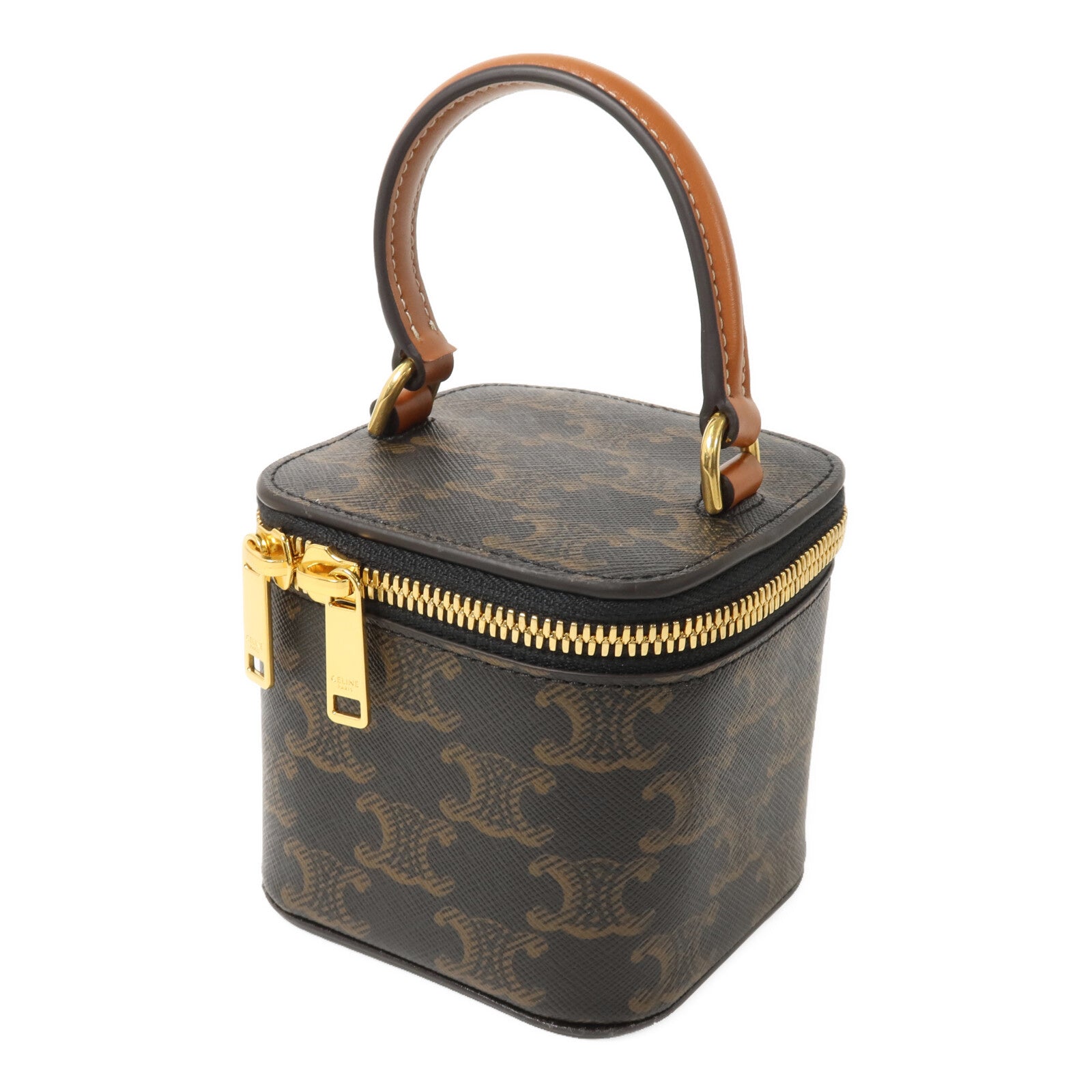 CELINE 塗層帆布Mini Vanity Case手挽肩背兩用袋