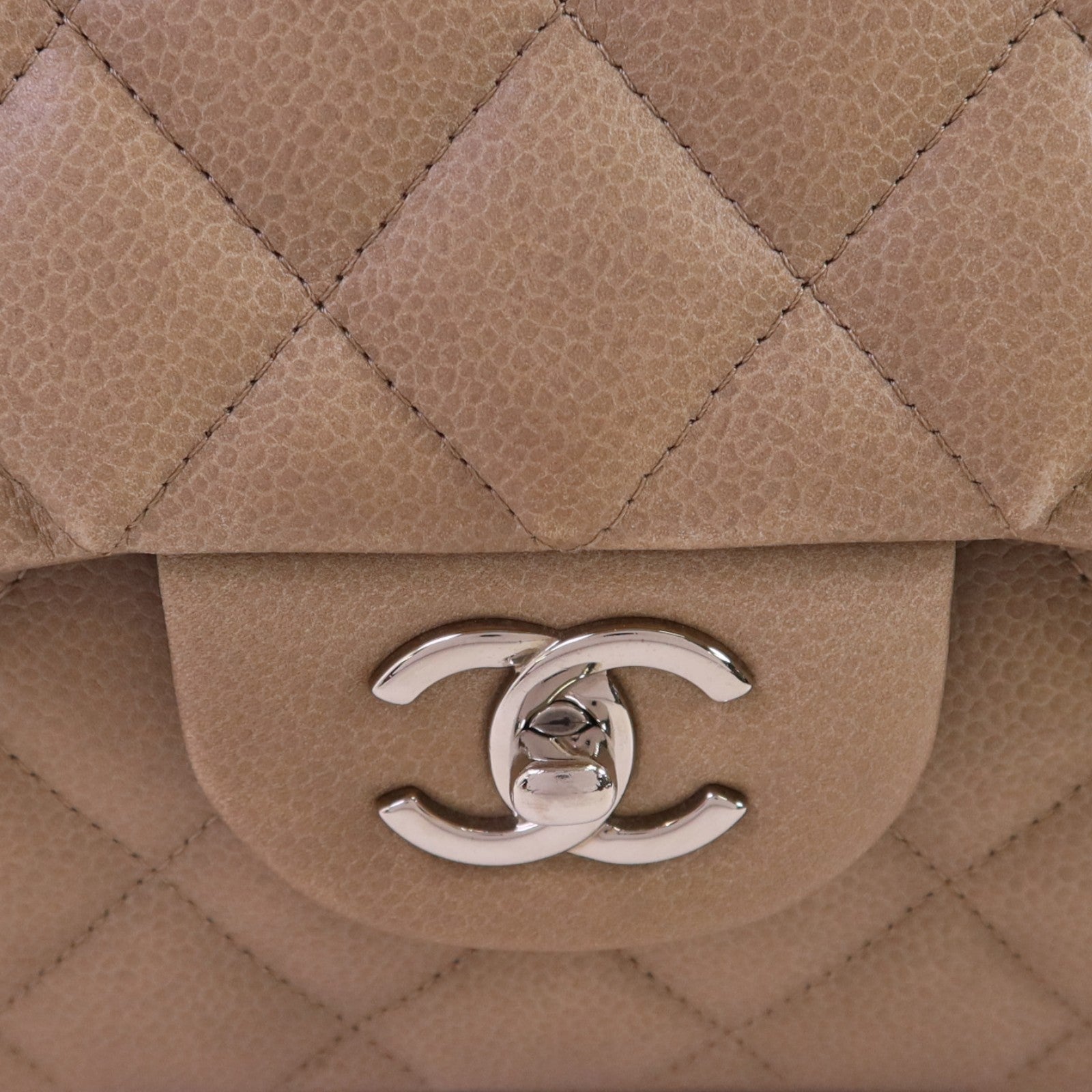 CHANEL 牛皮皮革Large Classic銀扣鏈帶肩背袋