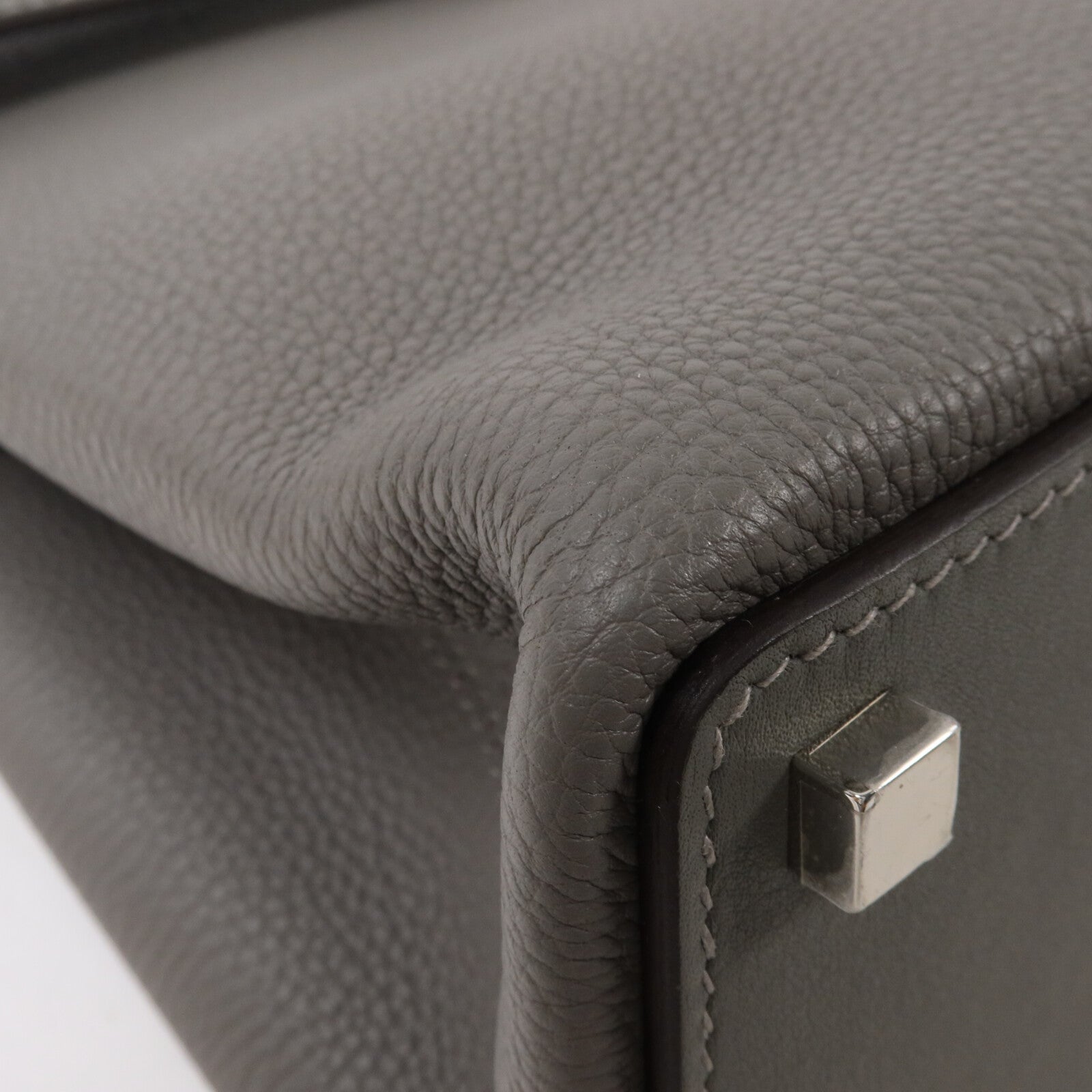 HERMES Togo皮革/Swift皮革Sac Medor手挽肩背兩用袋Gris Meyer
