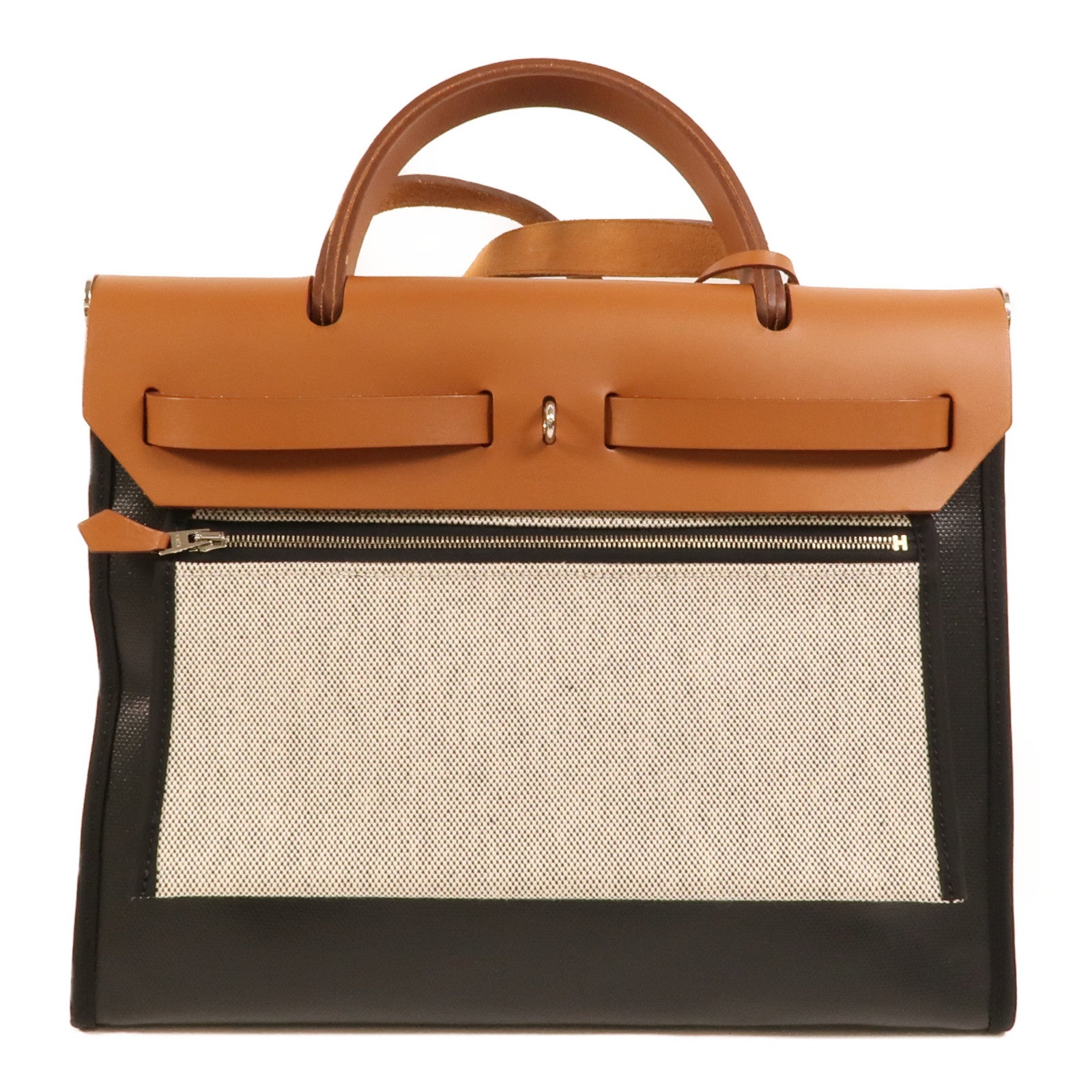 HERMES 塗層帆布Herbag PM手挽肩背兩用袋Black