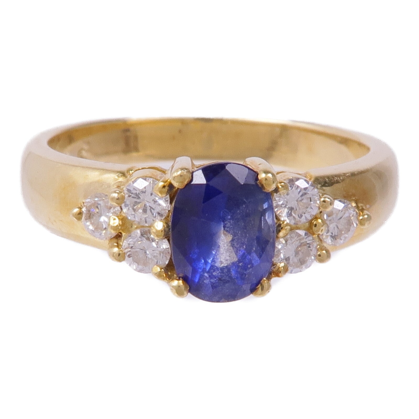 JEWELRY 18K黃金Sapphire Diamond Ring藍寶石/鑽石戒指US#6.25