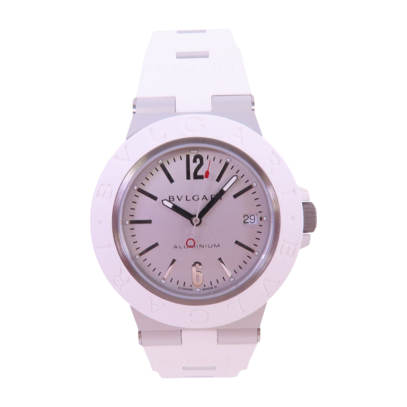 BVLGARI Aluminium 40mm BB40AT Automatic Watch Aluminium Rubber Belt
