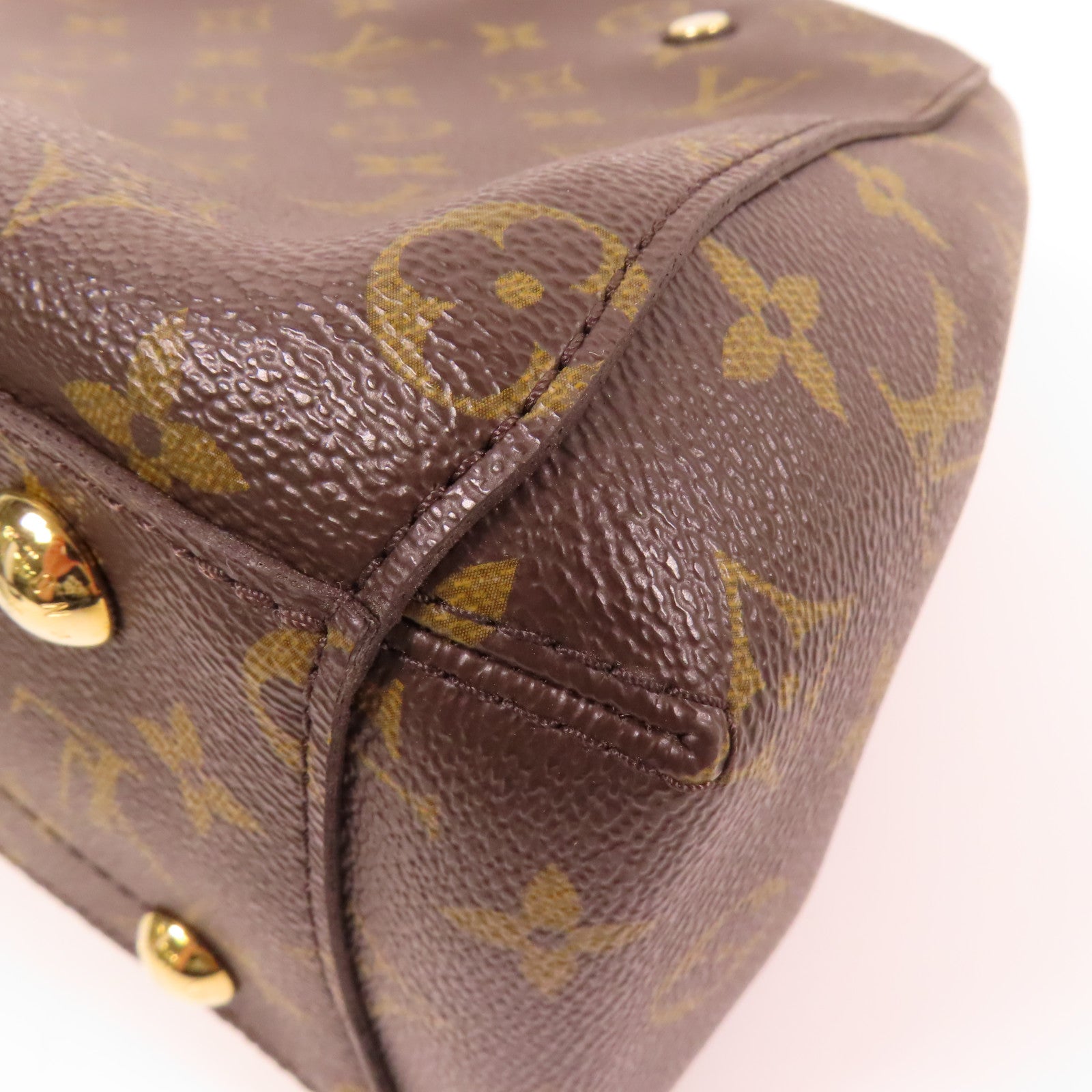 LOUIS VUITTON Monogram Montaigne BB金扣手挽肩背兩用袋棕色