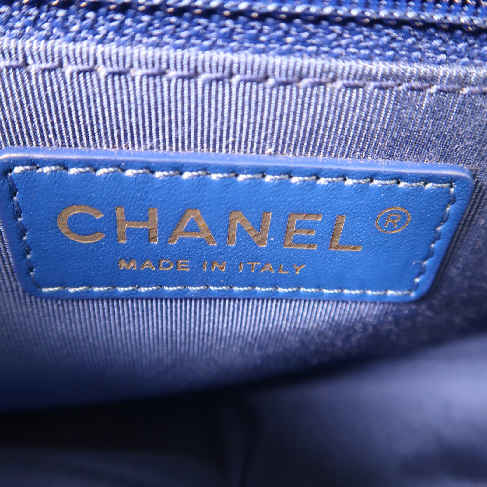 CHANEL 【激減優惠】菱格牛皮皮革Shoulder Bag金扣鏈帶肩背袋黑色/藍色