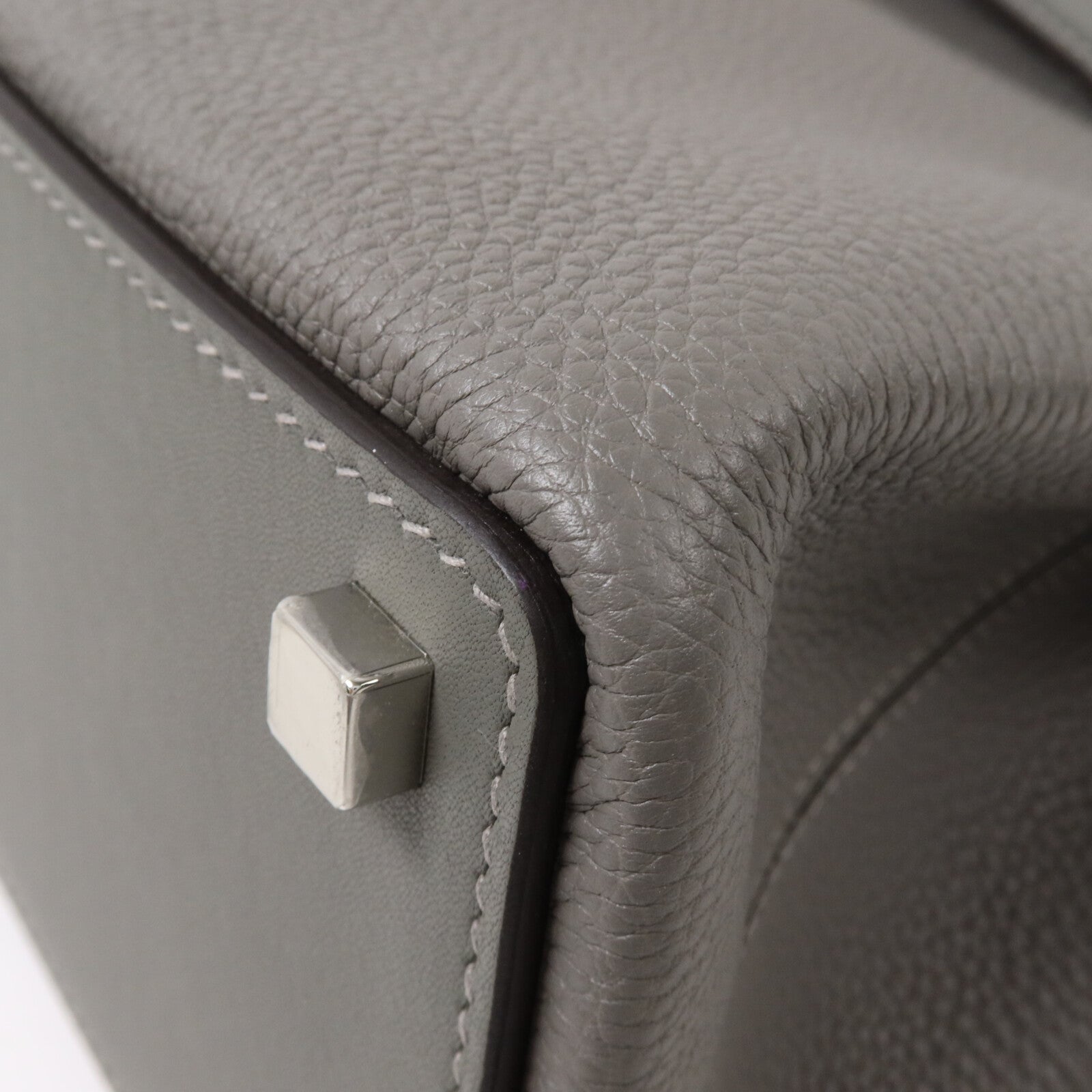 HERMES Togo皮革/Swift皮革Sac Medor手挽肩背兩用袋Gris Meyer