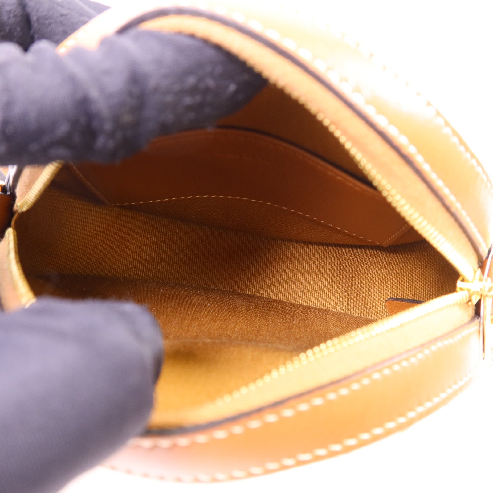 CELINE 塗層帆布Triomphe Round Shoulder Bag金扣肩背袋