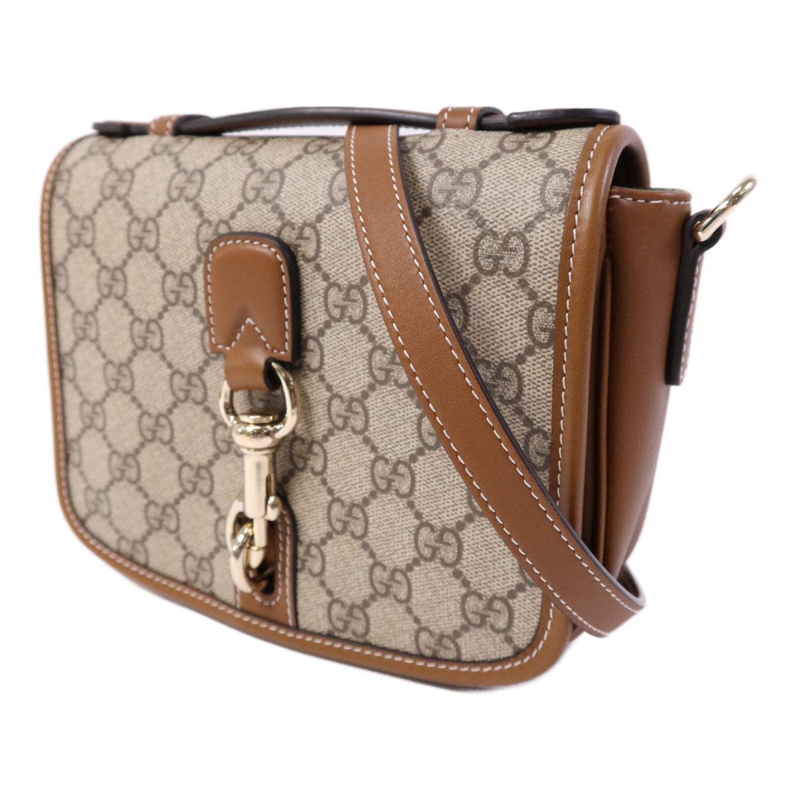 GUCCI 塗層帆布GG Emblem Mini Shoulder bag金扣手挽肩背兩用袋