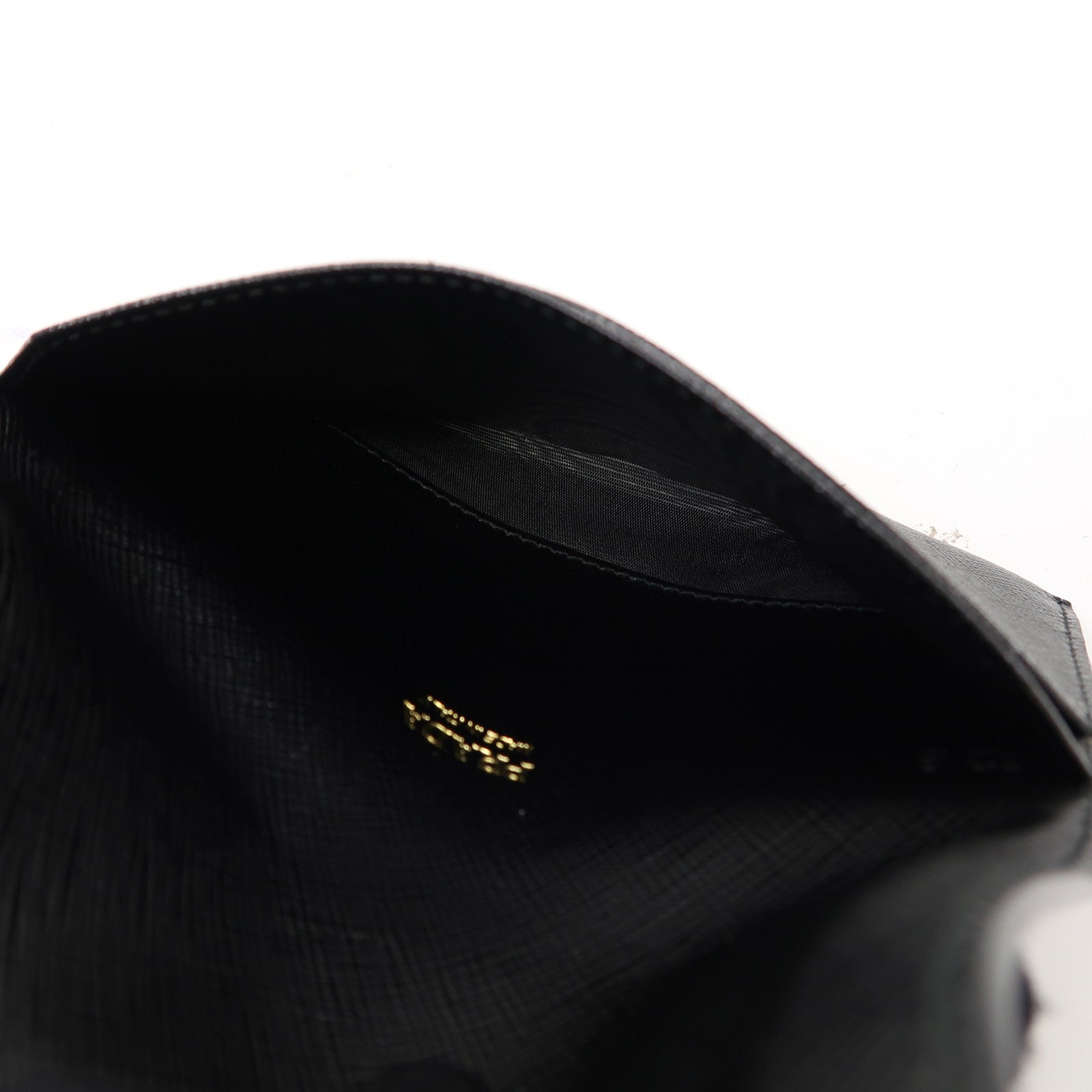 PRADA 牛皮皮革Card Case金扣卡片套黑色