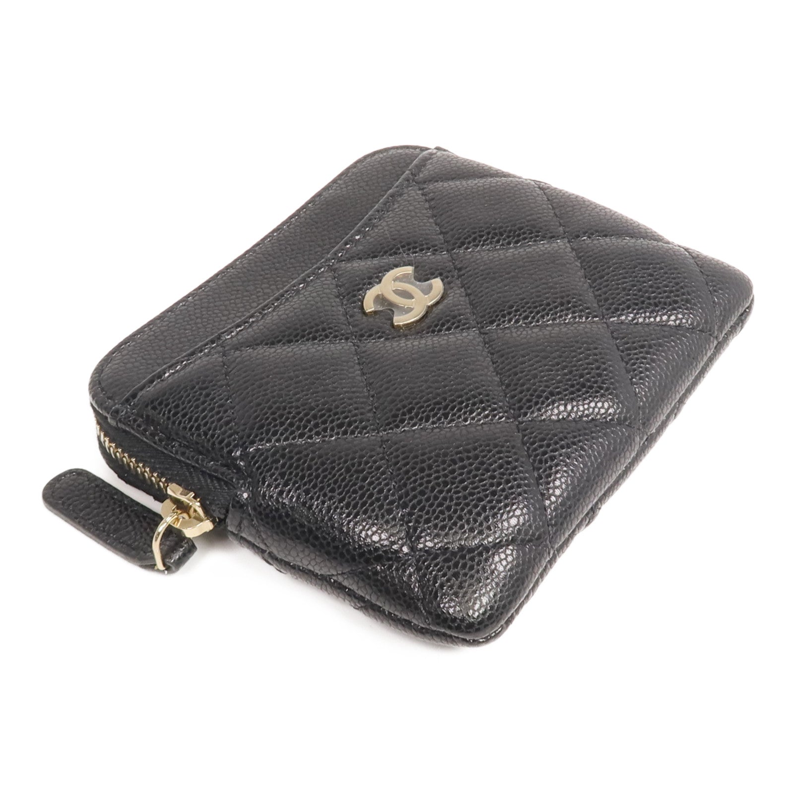CHANEL 牛皮皮革Card/Coin Case金扣零錢包/卡片套