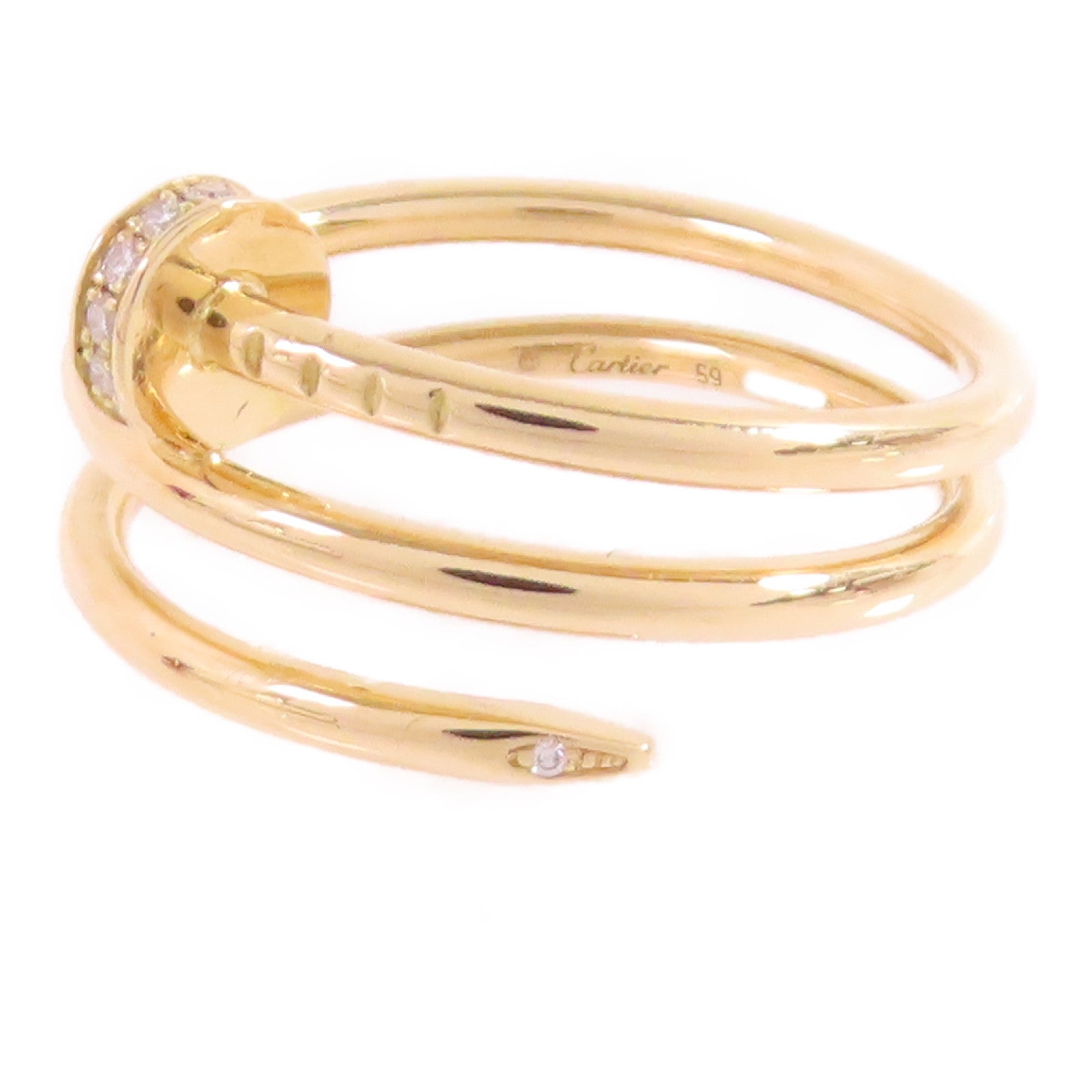 CARTIER 18K黃金/鑽石Juste Un Clou Diamond Ring戒指Cartier#59/US#8.5