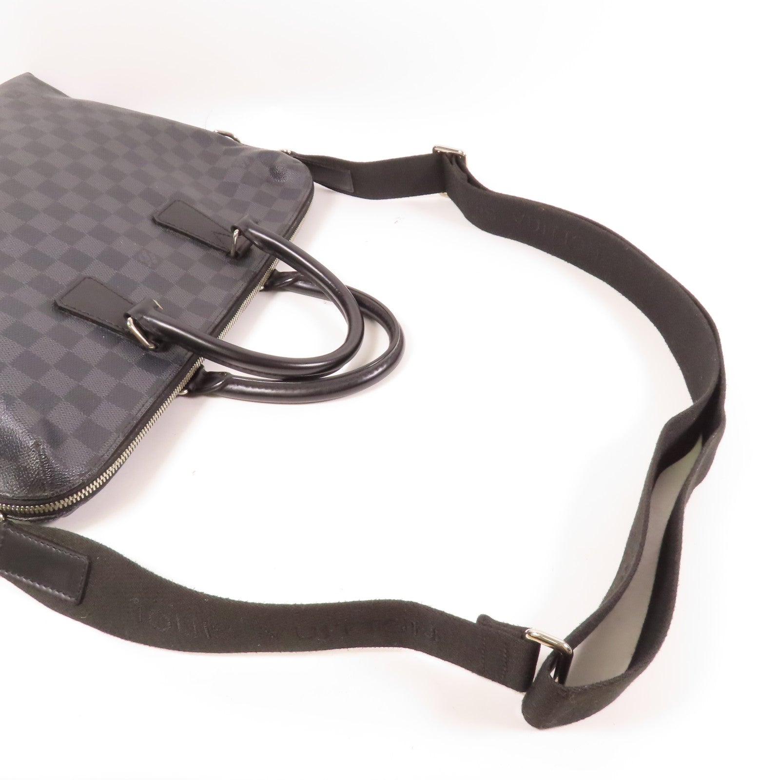LOUIS VUITTON 【激減優惠】Damier Graphite Porte Document Jules銀扣手挽肩背兩用袋黑色