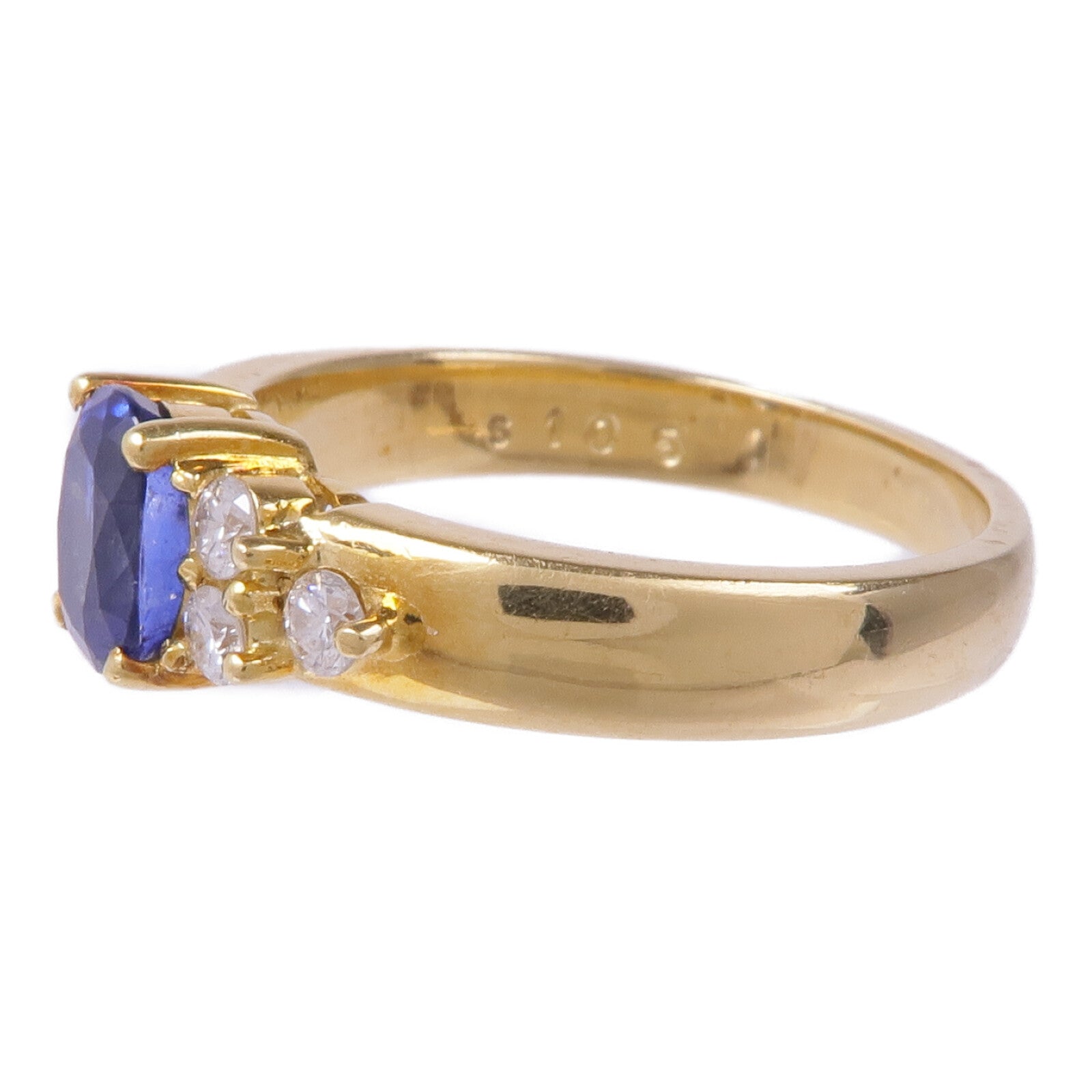 JEWELRY 18K黃金Sapphire Diamond Ring藍寶石/鑽石戒指US#6.25
