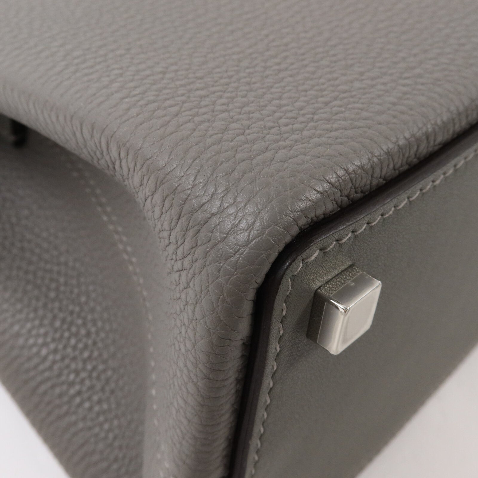 HERMES Togo皮革/Swift皮革Sac Medor手挽肩背兩用袋Gris Meyer