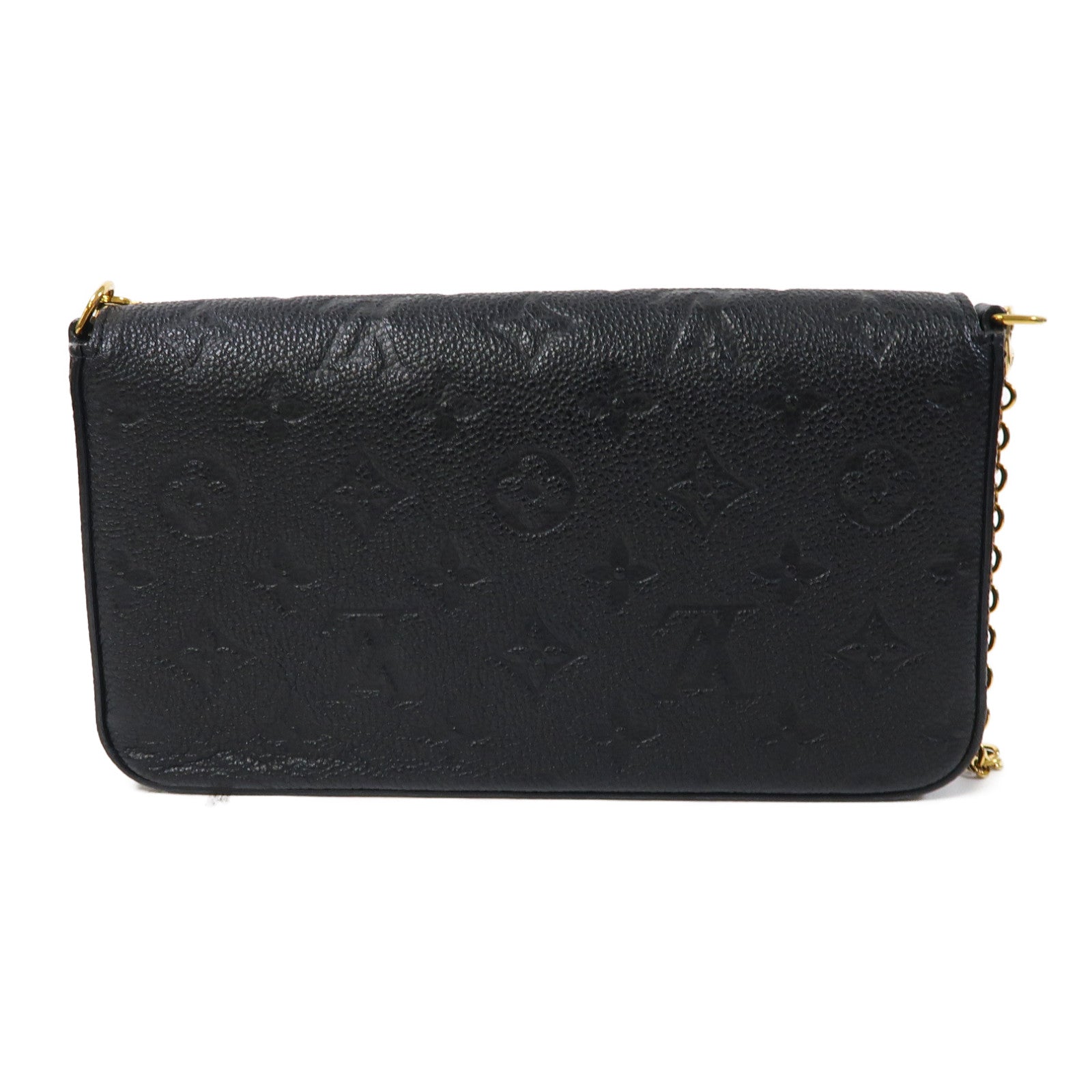 LOUIS VUITTON Monogram Empreinte Felicie Pochette金扣鏈帶肩背袋黑色