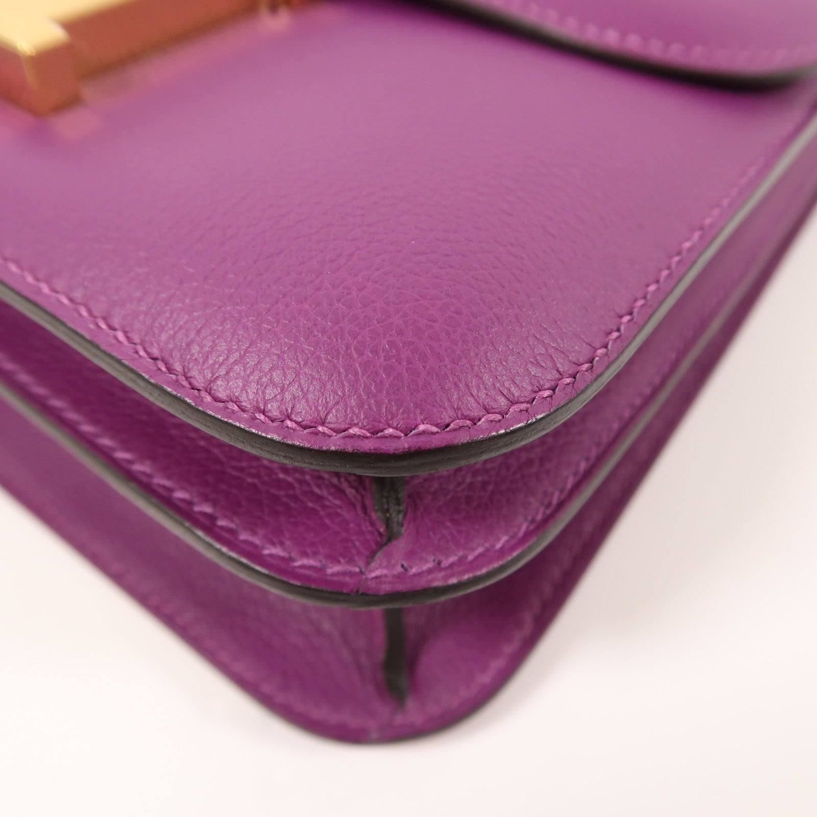 HERMES Evercolor皮革Constance 24金扣肩背袋