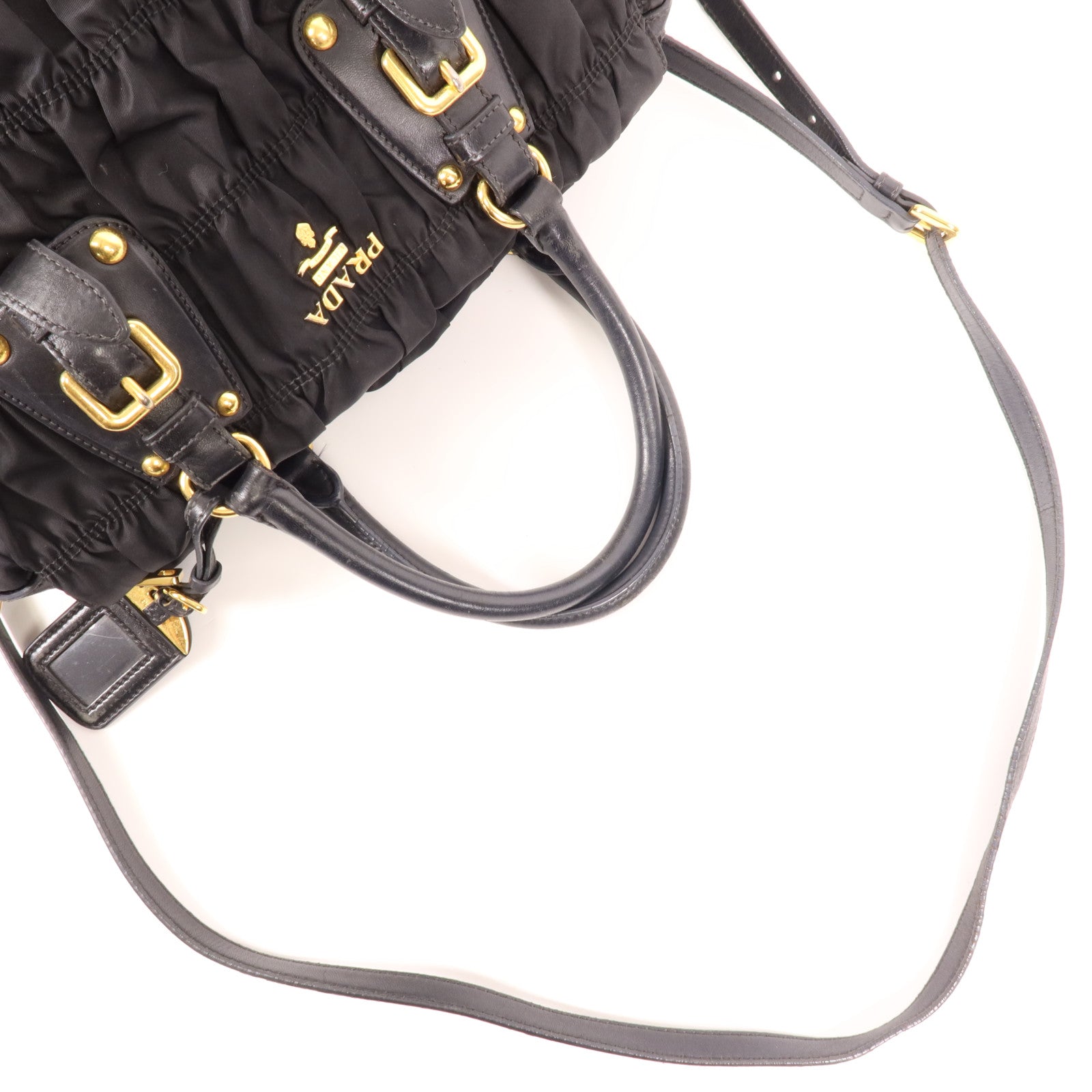 PRADA 尼龍Tessuto Gaufre金扣手挽肩背兩用袋