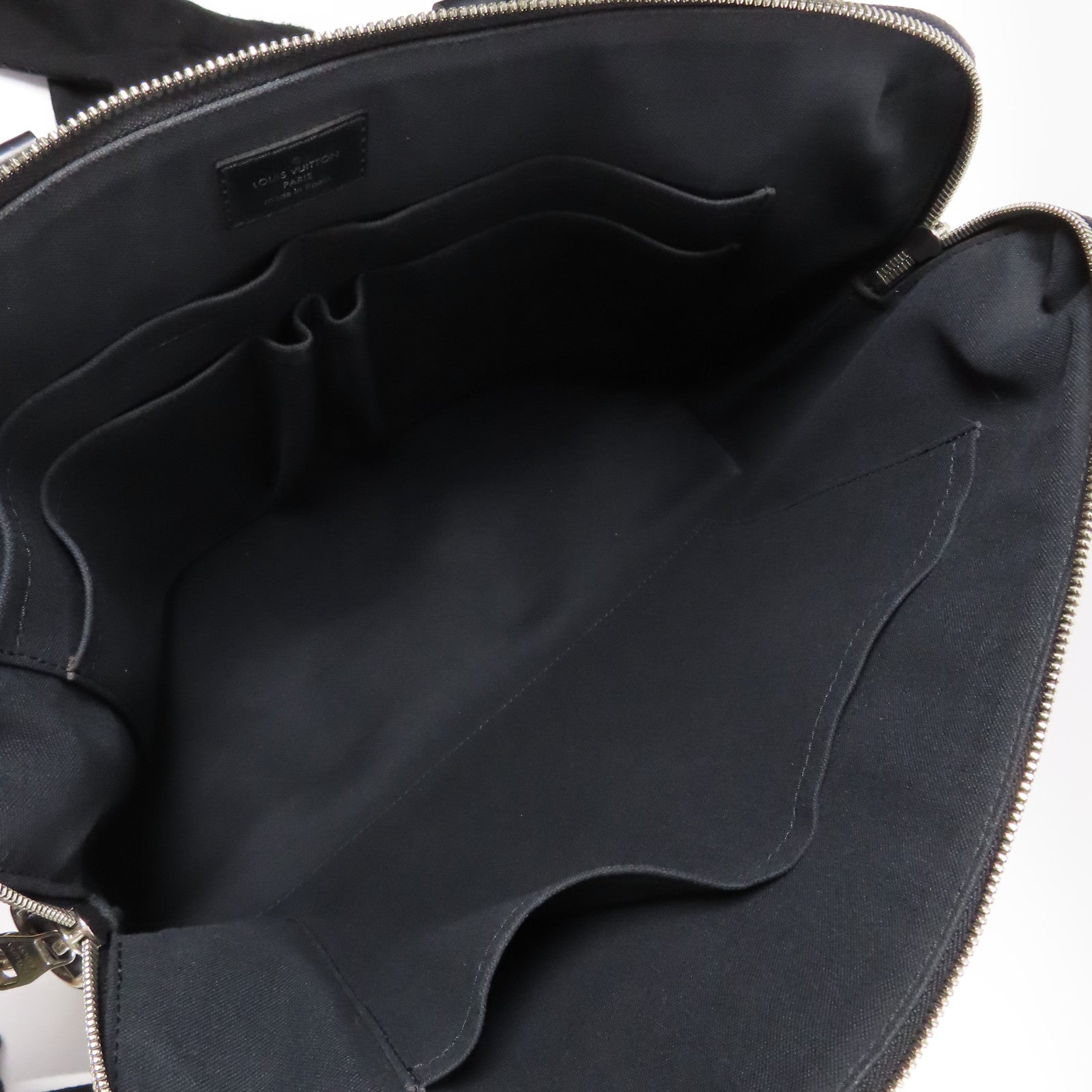 LOUIS VUITTON 【激減優惠】Damier Graphite Porte Document Jules銀扣手挽肩背兩用袋黑色