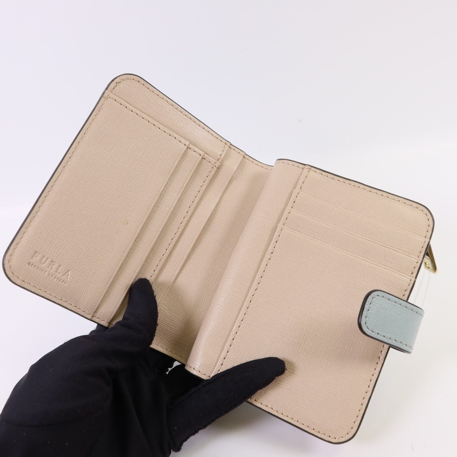 Furla 牛皮皮革Bifold Wallet金扣錢包