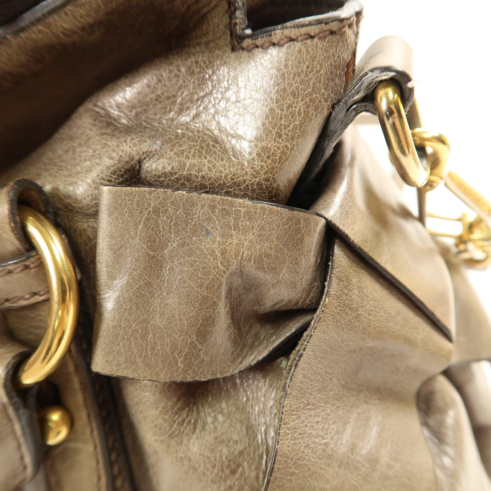 Miu Miu GHW 2 Way Shoulder Bag Calfskin Leather Brown