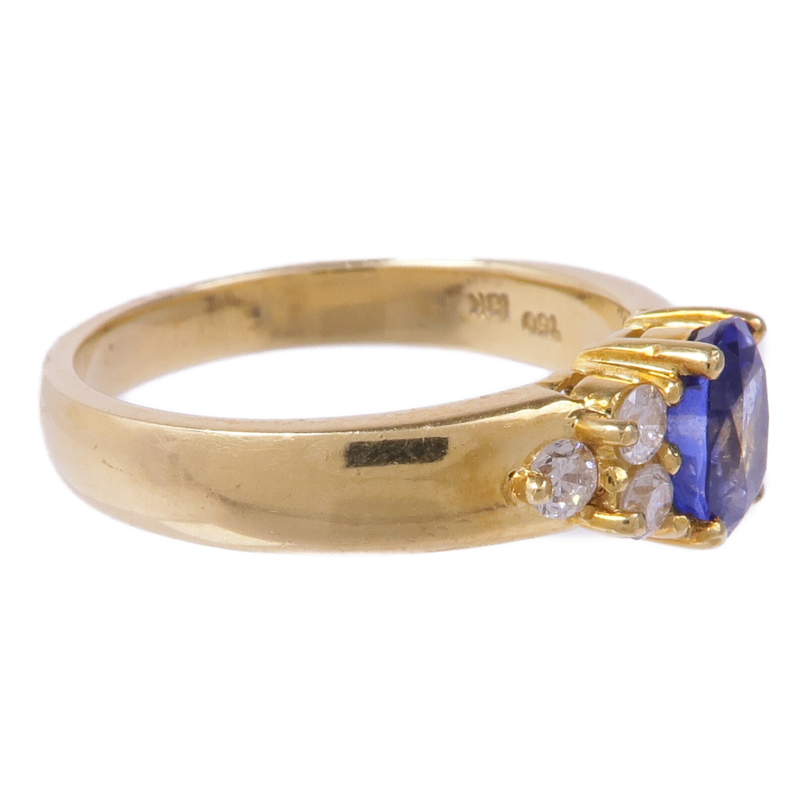 JEWELRY 18K黃金Sapphire Diamond Ring藍寶石/鑽石戒指US#6.25