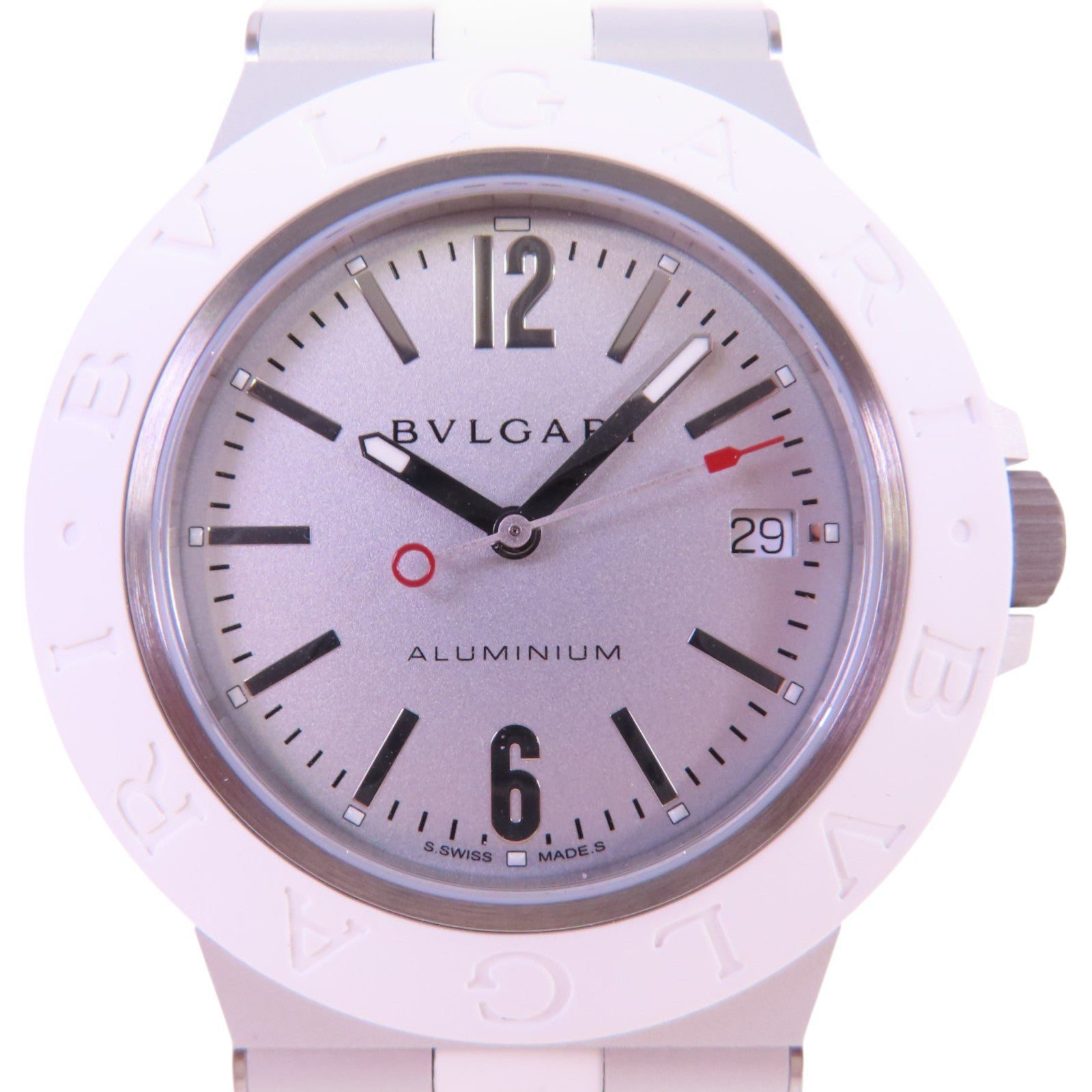 BVLGARI Aluminium 40mm BB40AT Automatic Watch Aluminium Rubber Belt