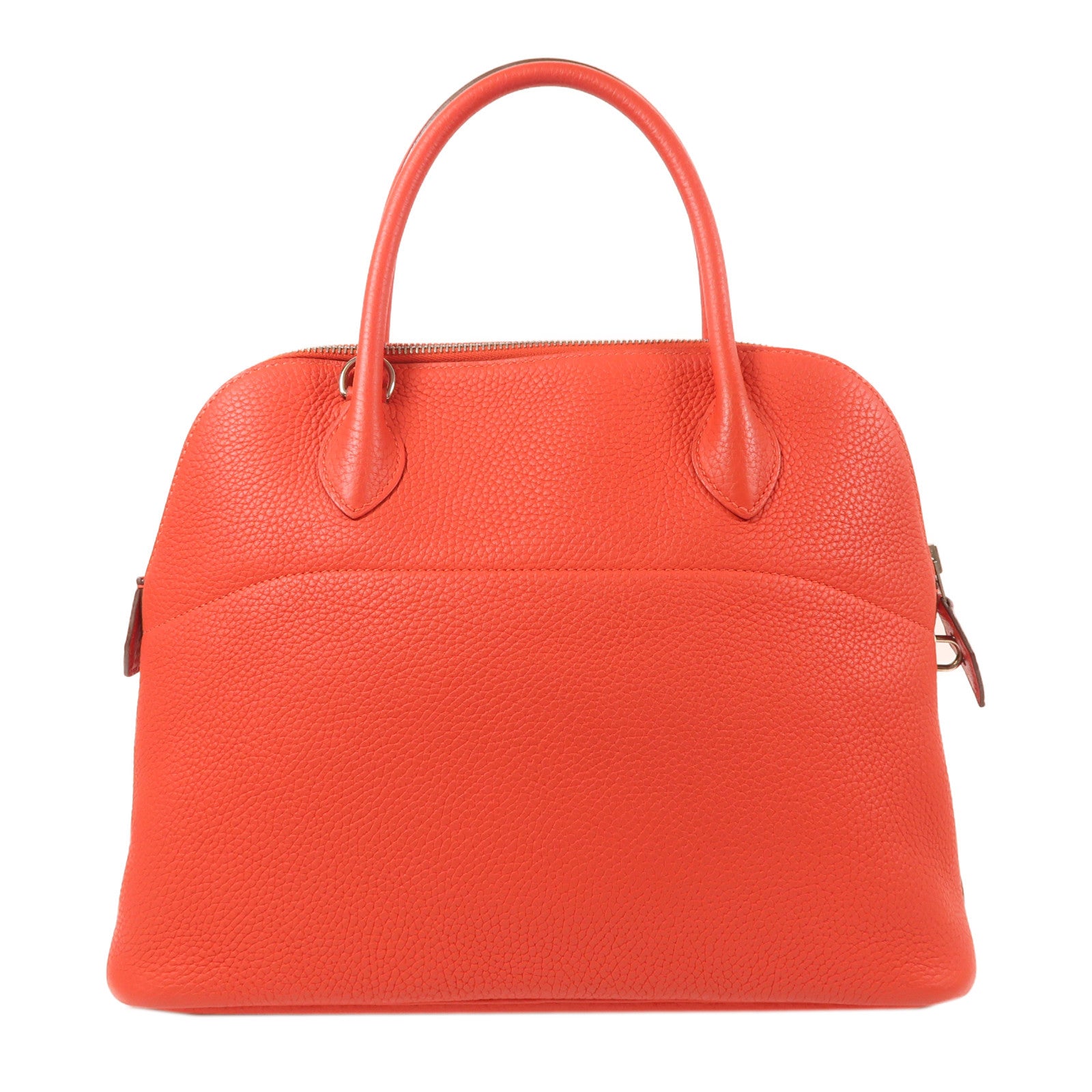 HERMES Clemence皮革Bolide 31銀扣手挽肩背兩用袋紅色