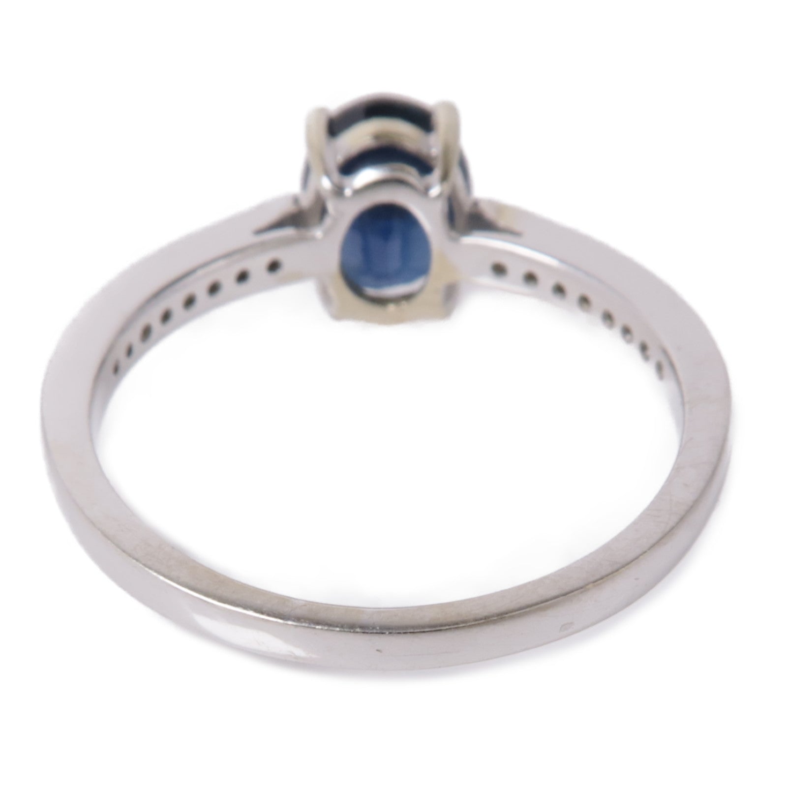 JEWELRY 18K白金Blue Sapphire/Diamond Ring藍寶石/鑽石戒指US#7.5