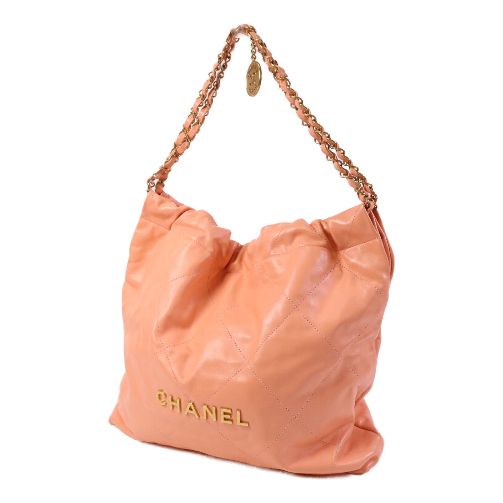 CHANEL 【激減優惠】牛皮皮革22 Medium金扣鏈帶肩背袋