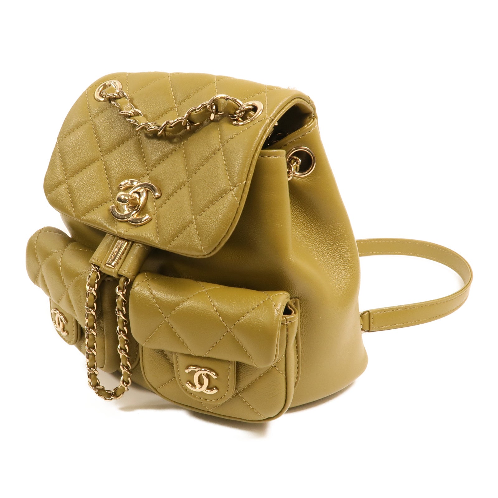 CHANEL 牛皮皮革Duma金扣背包