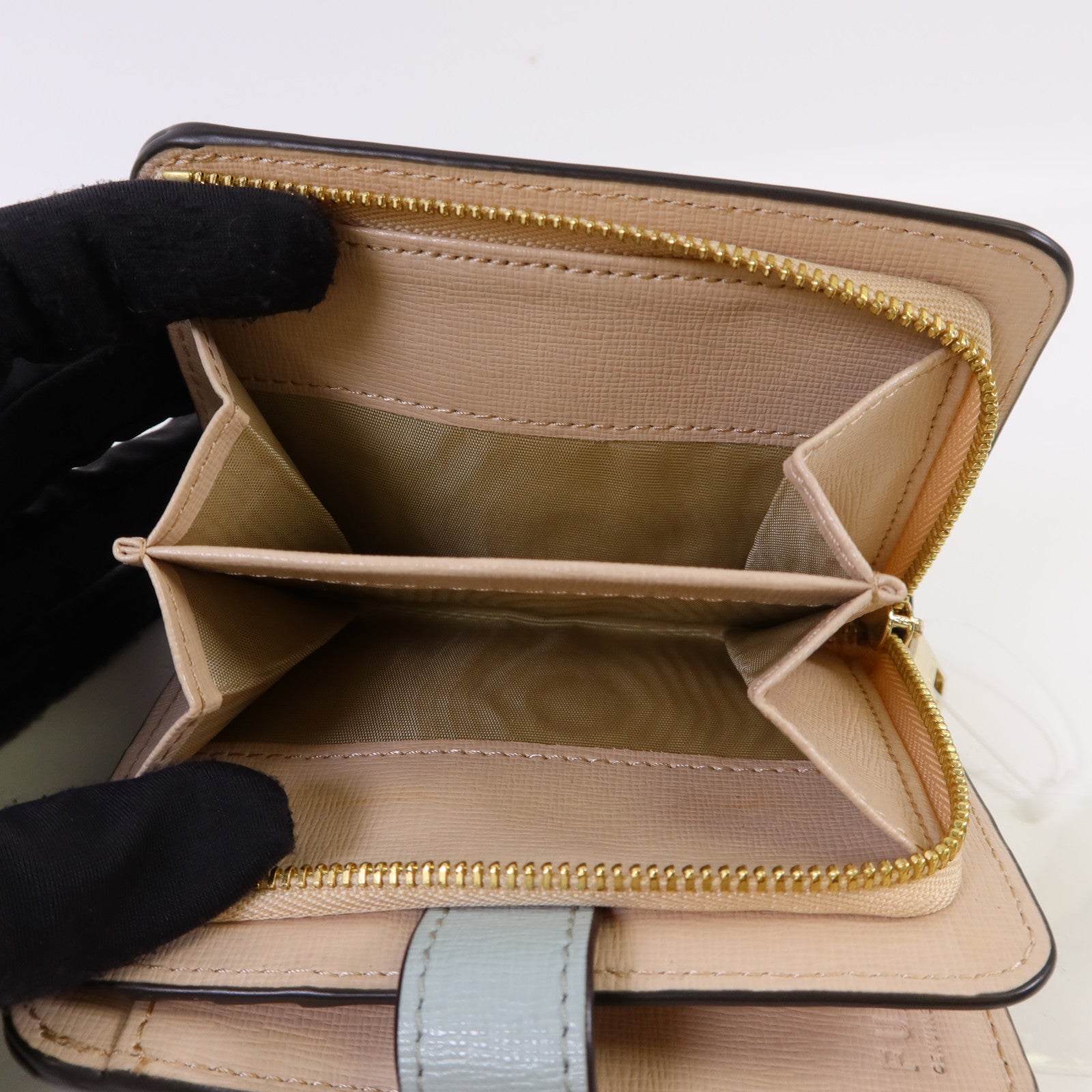 Furla 牛皮皮革Bifold Wallet金扣錢包