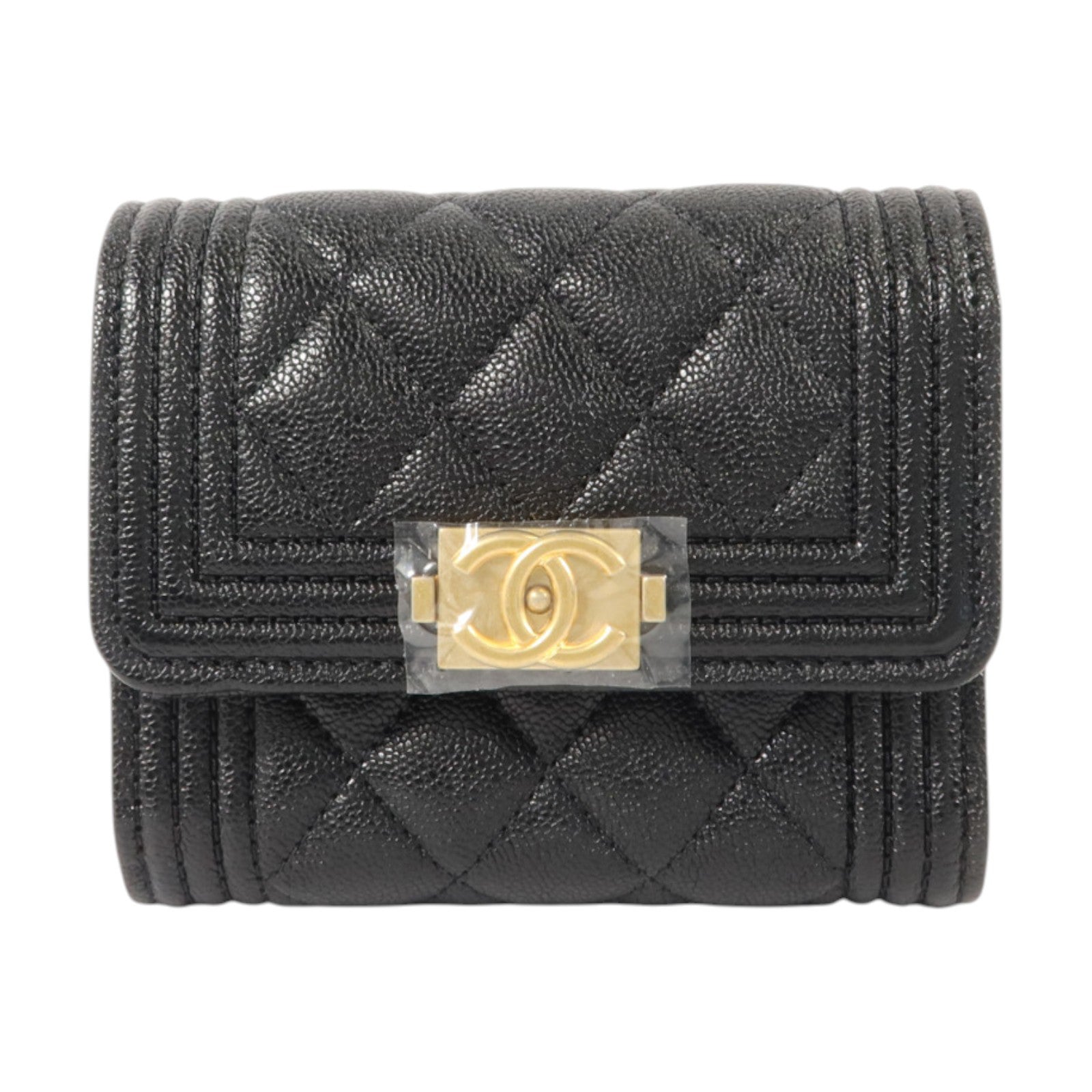 CHANEL 牛皮皮革Boy Chanel Small Flap Wallet金扣錢包