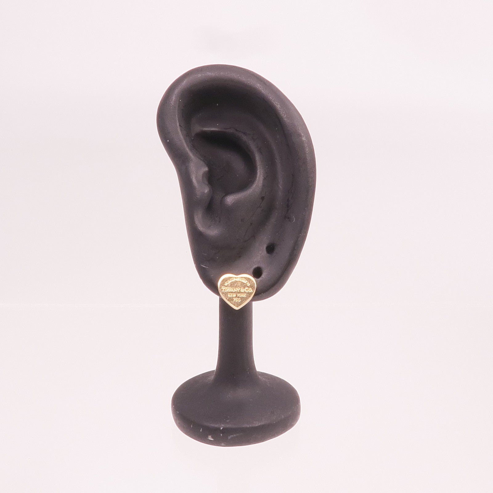 TIFFANY＆CO 18K玫瑰金Heart Tag Stud Earrings耳環