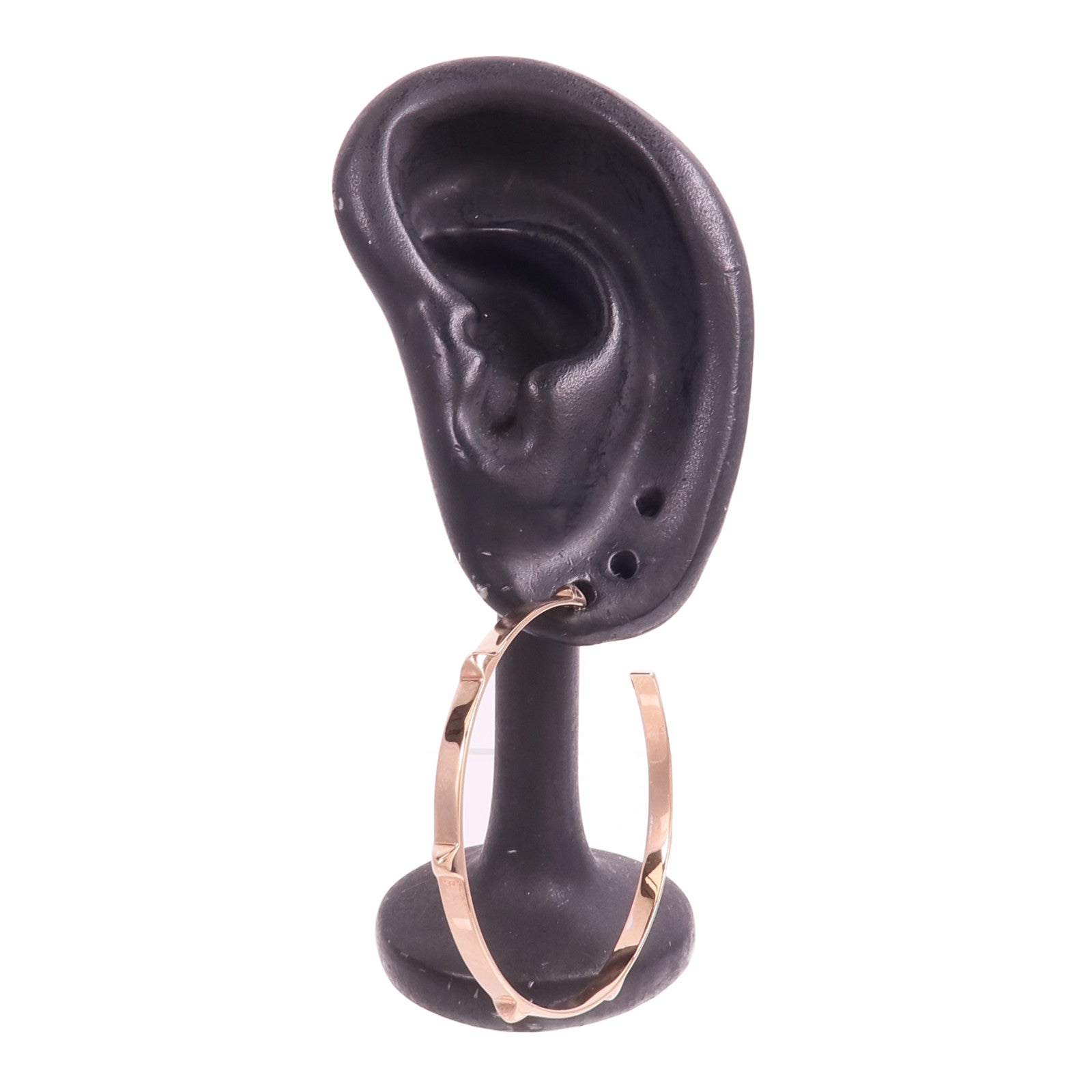 HERMES 18K玫瑰金Mini Clous Hoop Earrings耳環