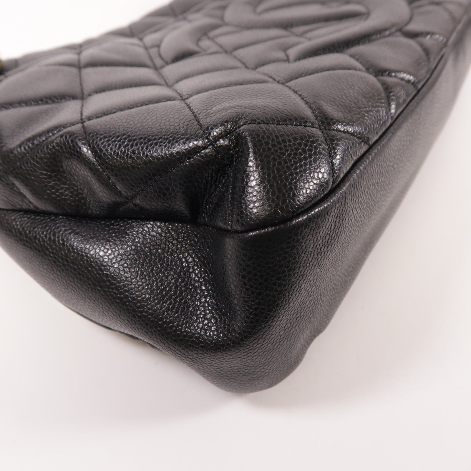 CHANEL CC GHW Tote Bag Chain Calfskin Leather 672927 Black