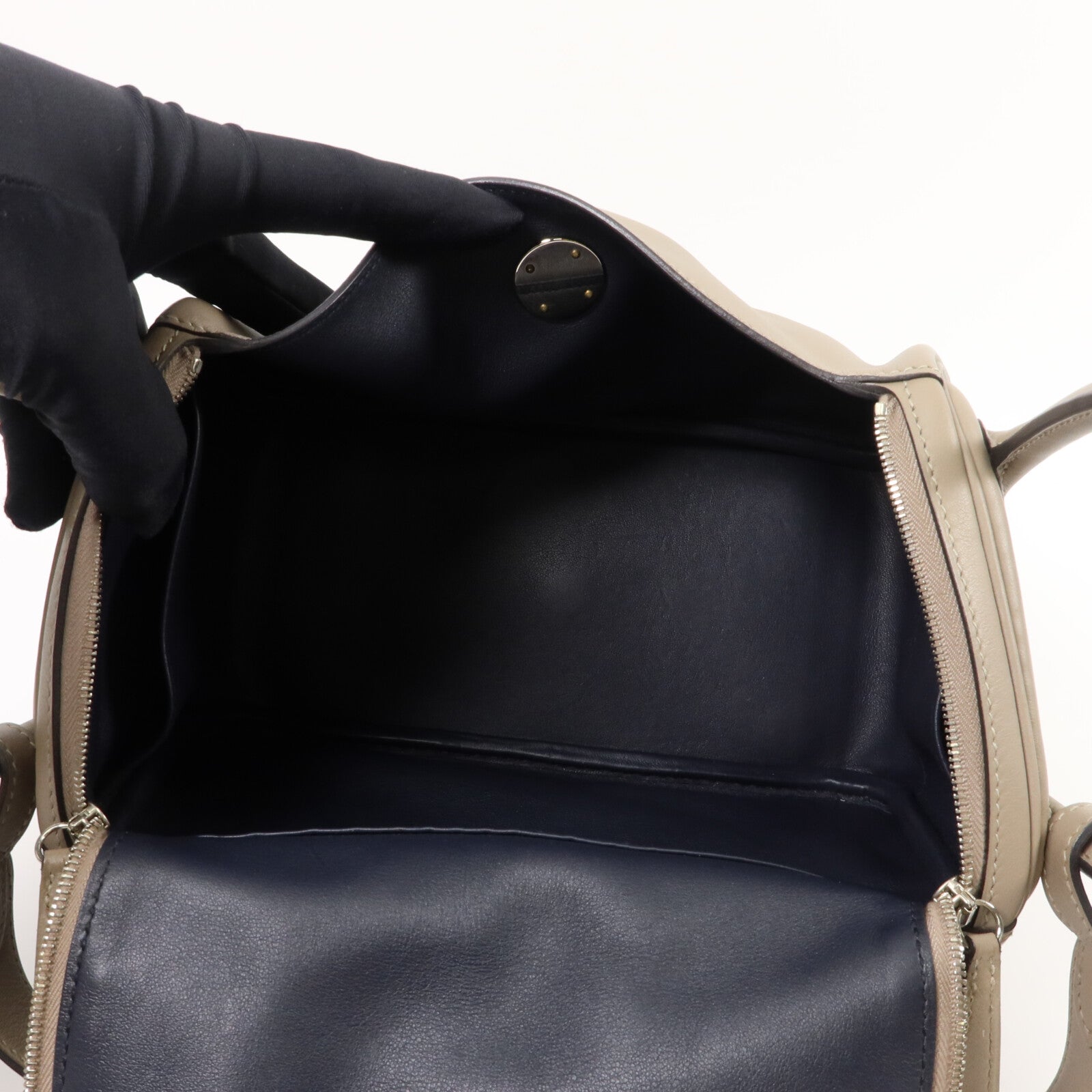 HERMES Swift皮革Lindy 26手挽肩背兩用袋Gris Asphalte