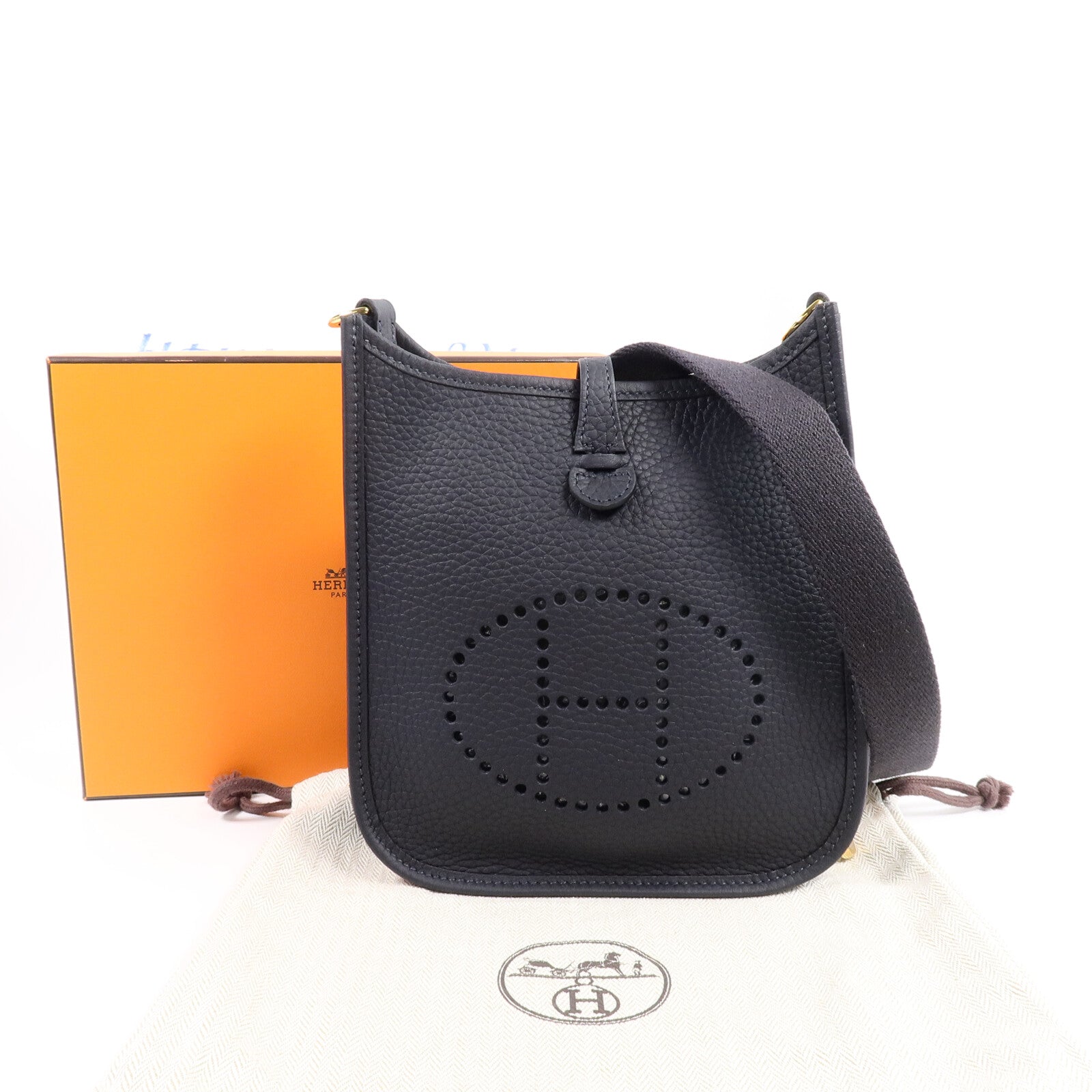 HERMES Clemence皮革Evelyne TPM金扣肩背袋Caban