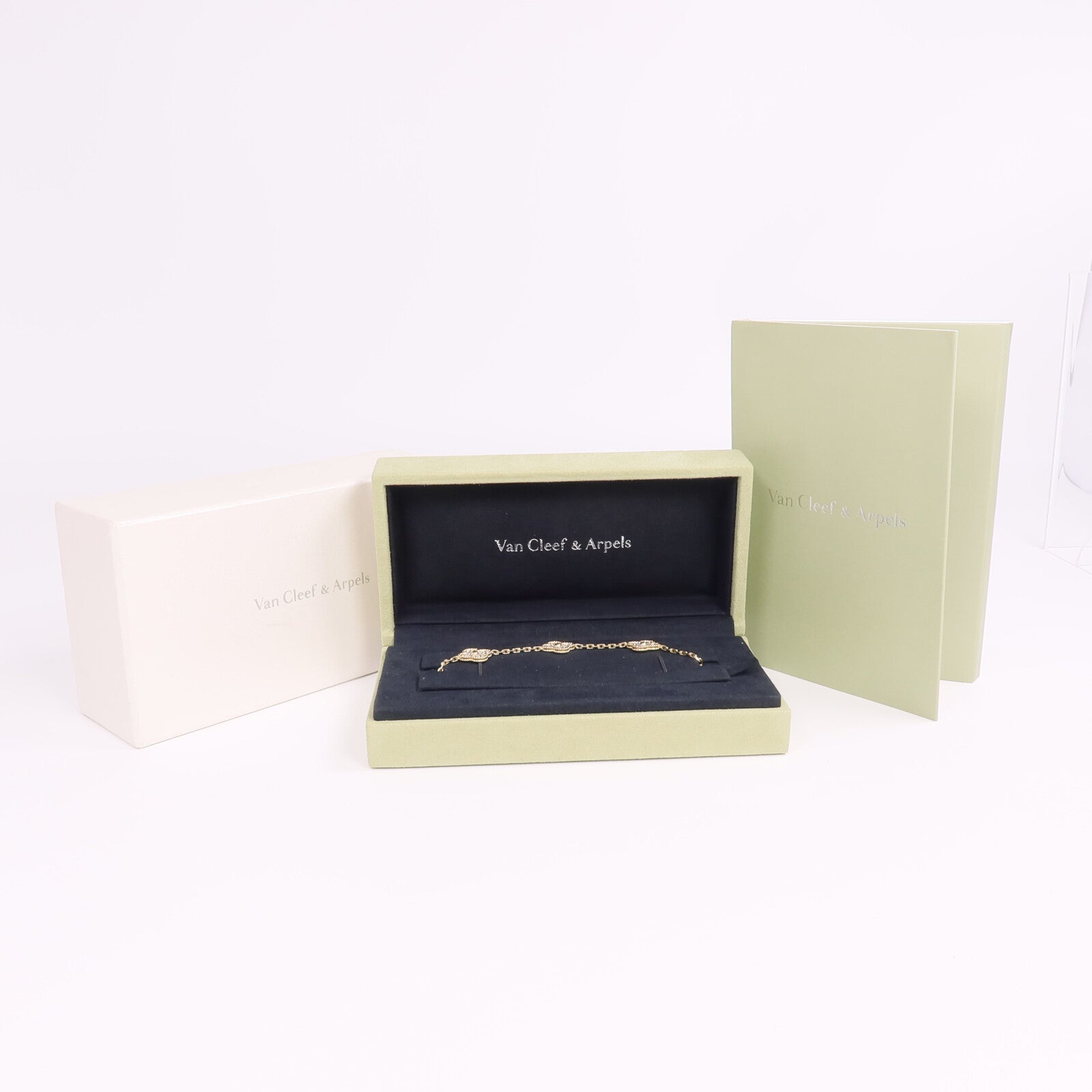 Van Cleef & Arpels 18K黃金Vintage Alhambra Bracelet 5 Motifs鑽石手鏈