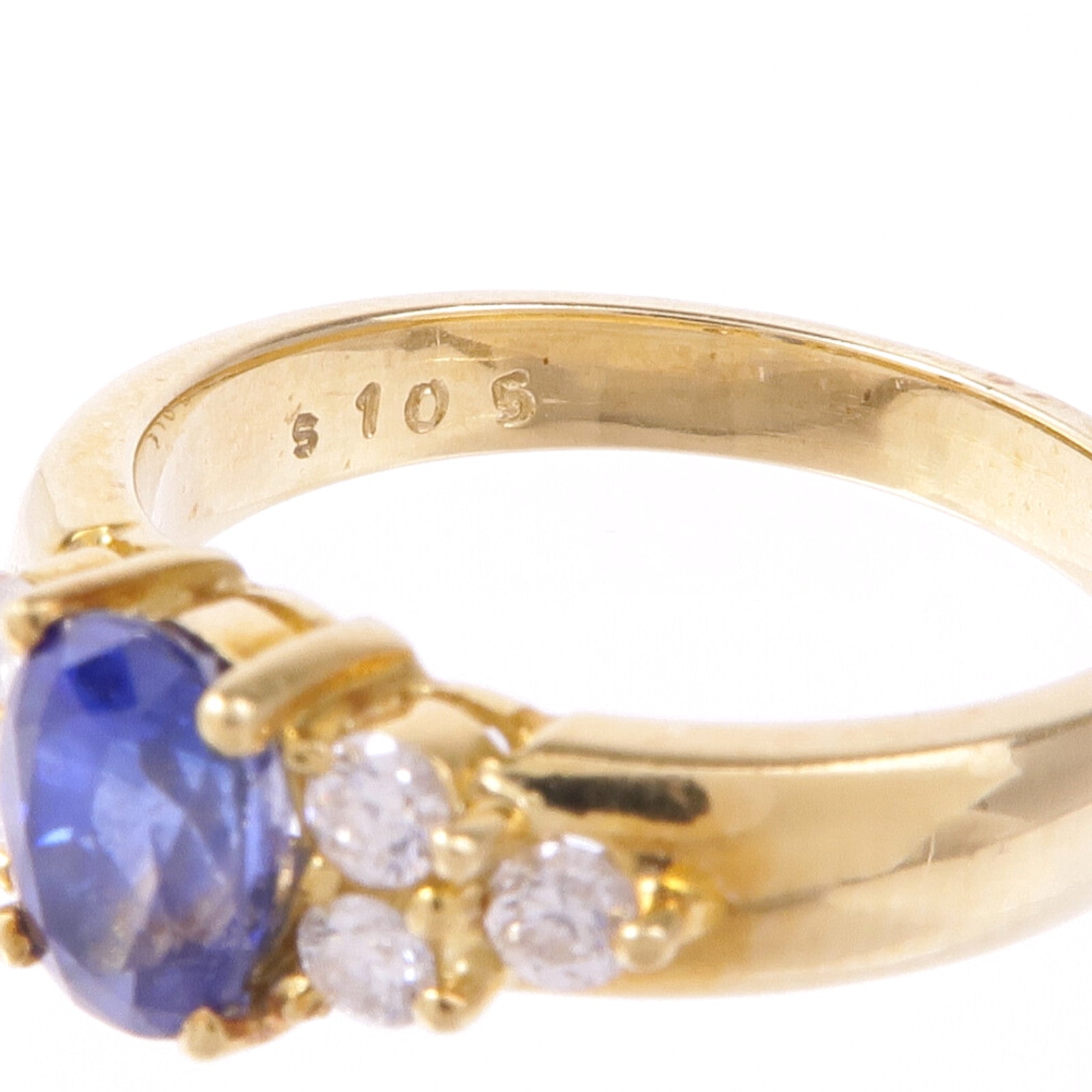 JEWELRY 18K黃金Sapphire Diamond Ring藍寶石/鑽石戒指US#6.25