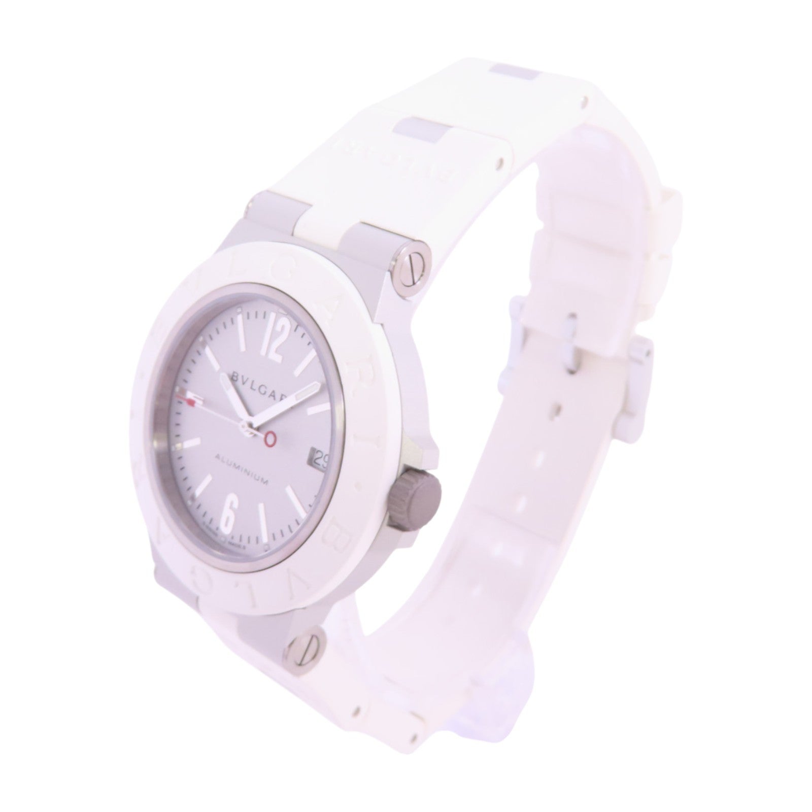 BVLGARI Aluminium 40mm BB40AT Automatic Watch Aluminium Rubber Belt
