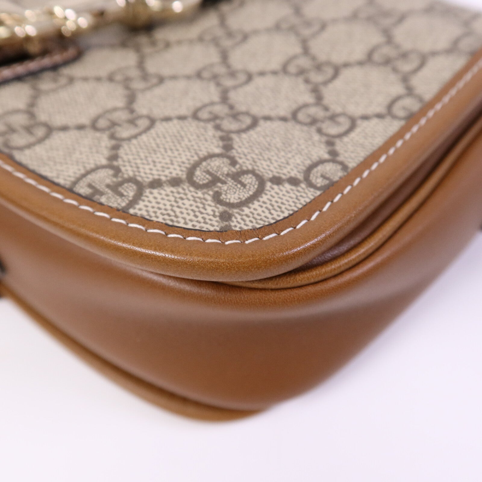 GUCCI 塗層帆布GG Emblem Mini Shoulder bag金扣手挽肩背兩用袋